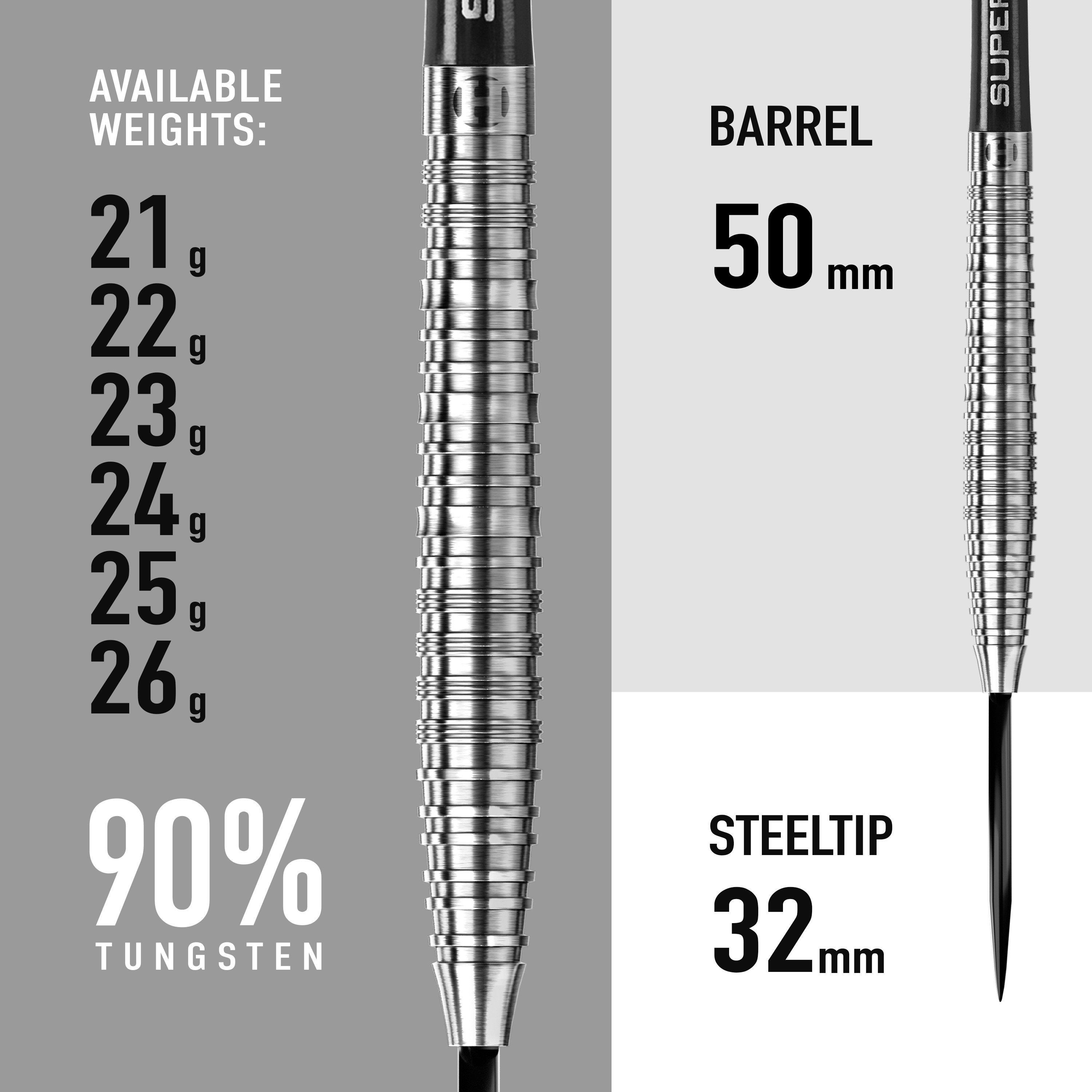 Silver - Harrows Darts - NX90 Tungsten Darts - 3