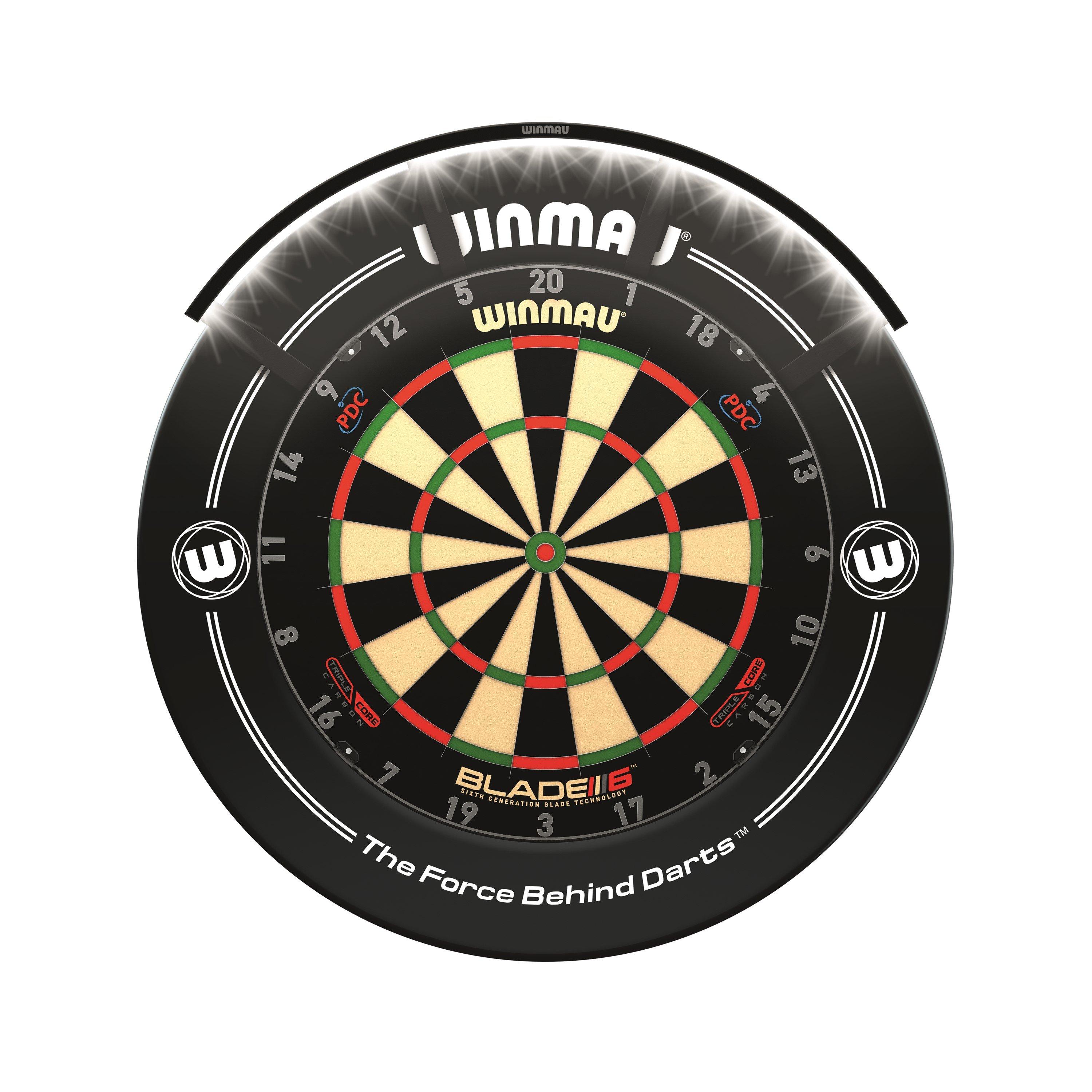 Black - Winmau - Polaris 120 Dartboard Light Adults - 1