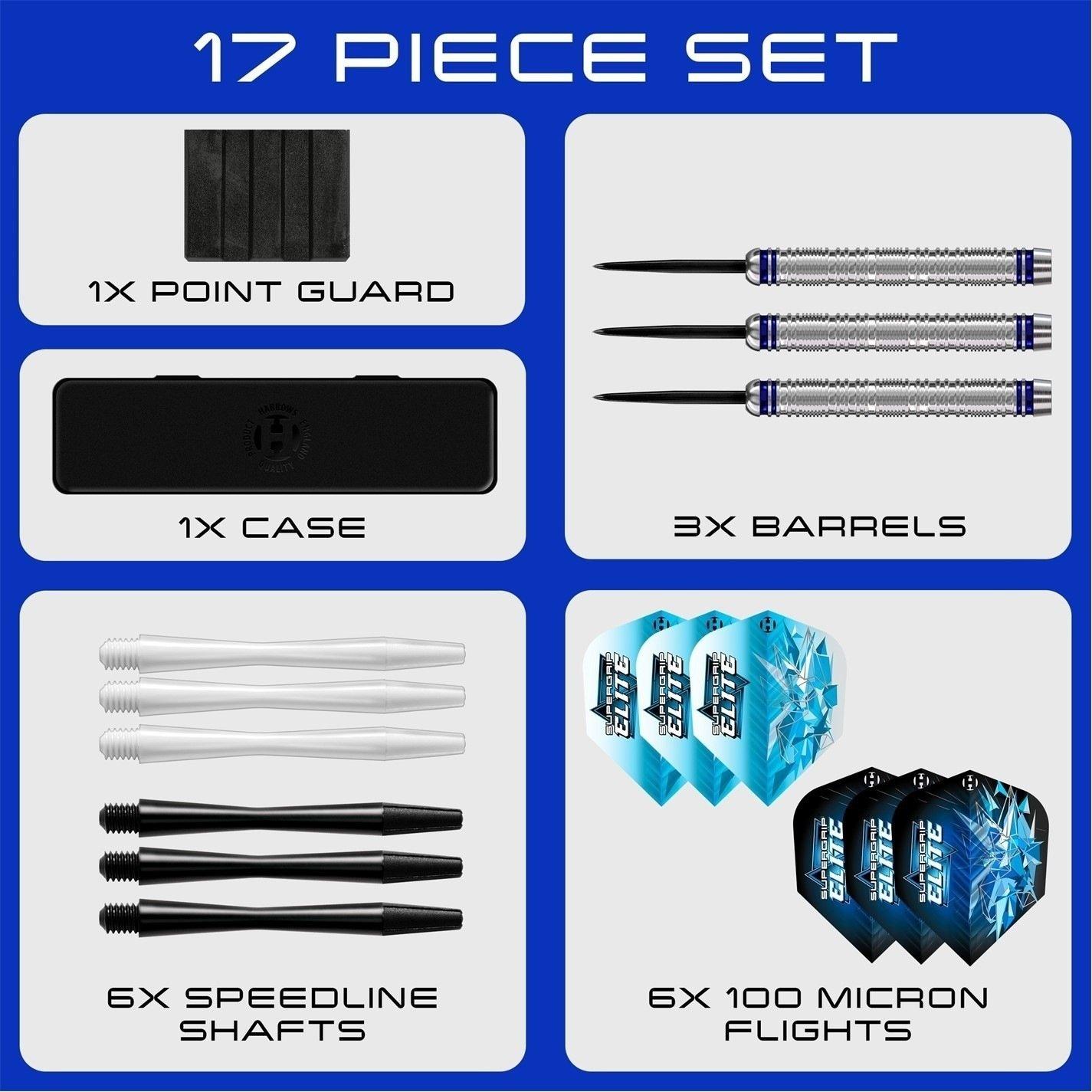 Silver - Harrows Darts - Supergrip Elite Tungsten Darts - 3