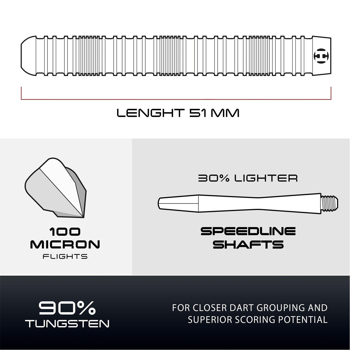 Silver - Harrows Darts - Supergrip Elite Tungsten Darts - 6