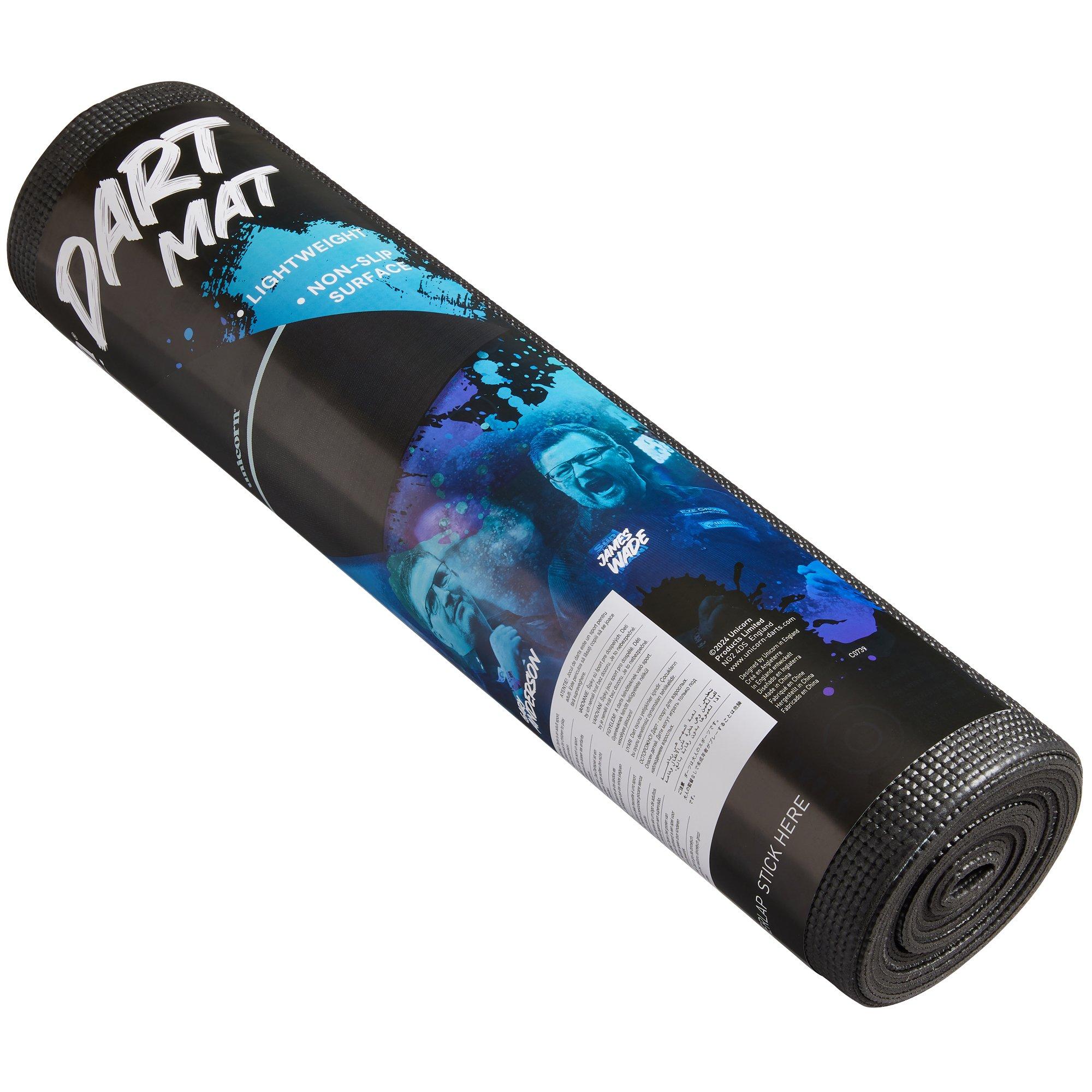 Preto - Unicorn Darts - Non-Slip Black Darts Mat with White Oche Line - 6