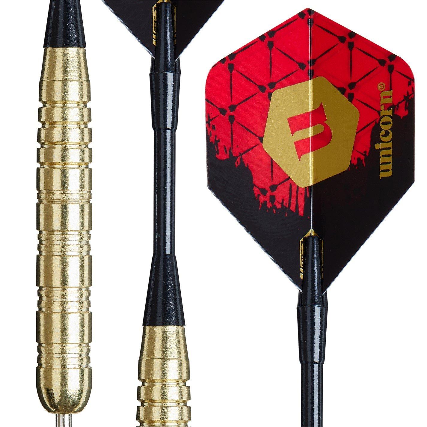 - - Unicorn Darts - Steel Tip Darts Set | Level 1 | Brass Plated Steel Barrels | Knurled Grip - 4