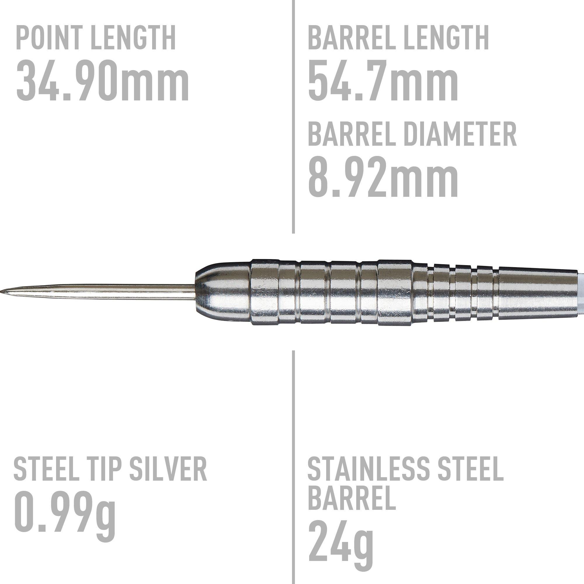 - - Unicorn Darts - Steel Tip Darts Set  Level 3  Ross Smudger Smith  Natural Stainless Steel Barrels - 9