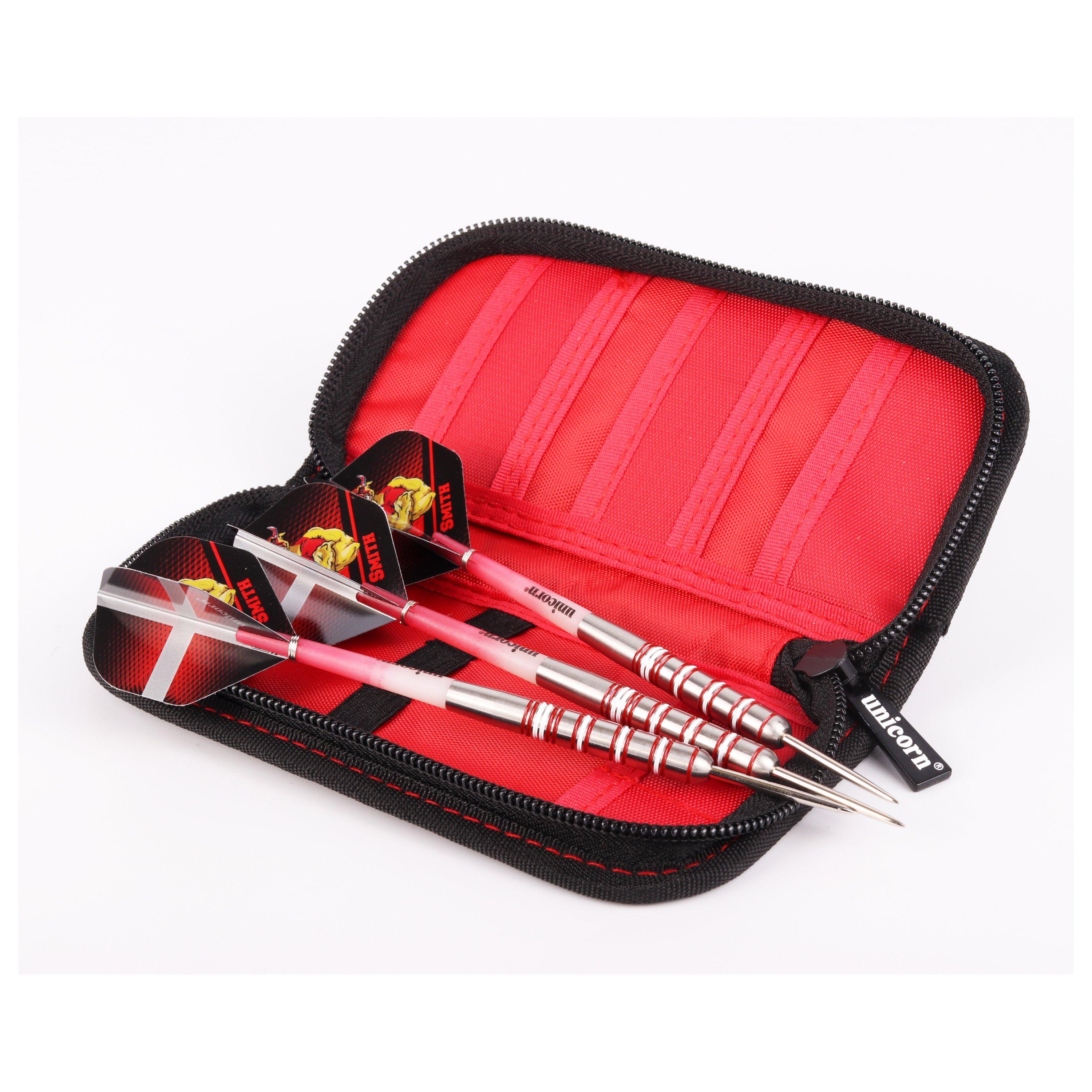 - - Unicorn Darts - Steel Tip Darts Set | Level 4 | James 'The Machine' Wade | Tungsten Barrels with Black and Red Rings - 4