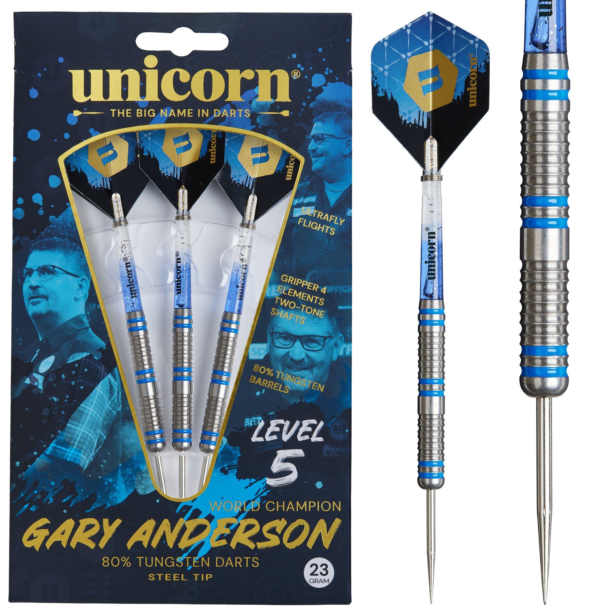 - - Unicorn Darts - Steel Tip Darts Set Level 5 Gary Anderson - 1