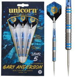 Unicorn Darts Steel Tip Darts Set  Level 5 Gary Anderson  21g 23g or 25g