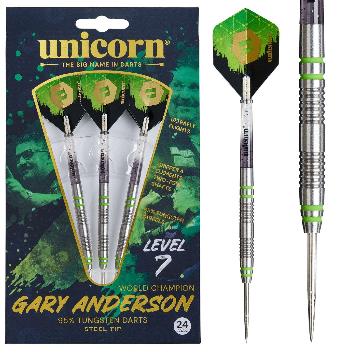 - - Unicorn Darts - UD Level 7 Gary Anderson Steel Tip Darts Set Adults - 1