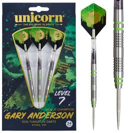 Unicorn Steel Tip Darts Set | Level 7 Gary Anderson | 24g