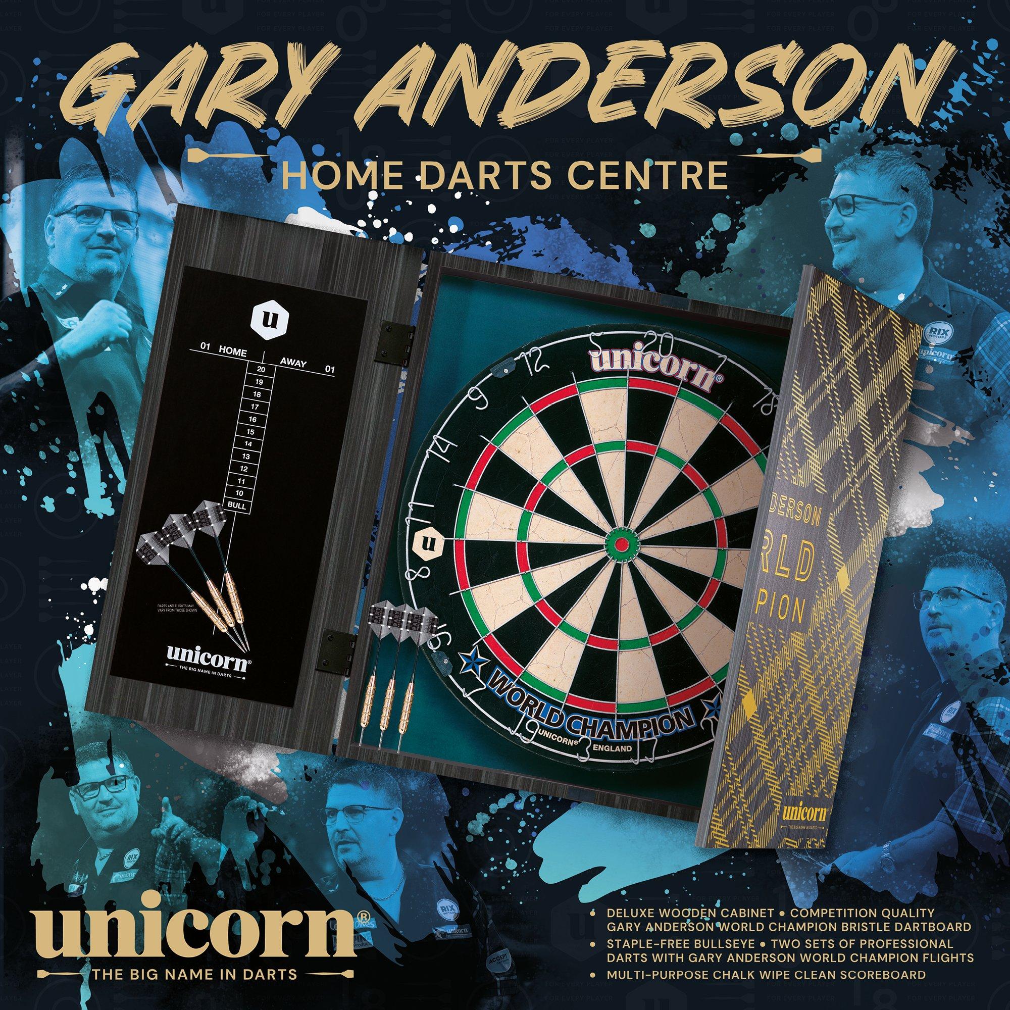 - - Unicorn Darts - Gary Anderson World Champion Dartboard & Deluxe Cabinet Set Adults - 2