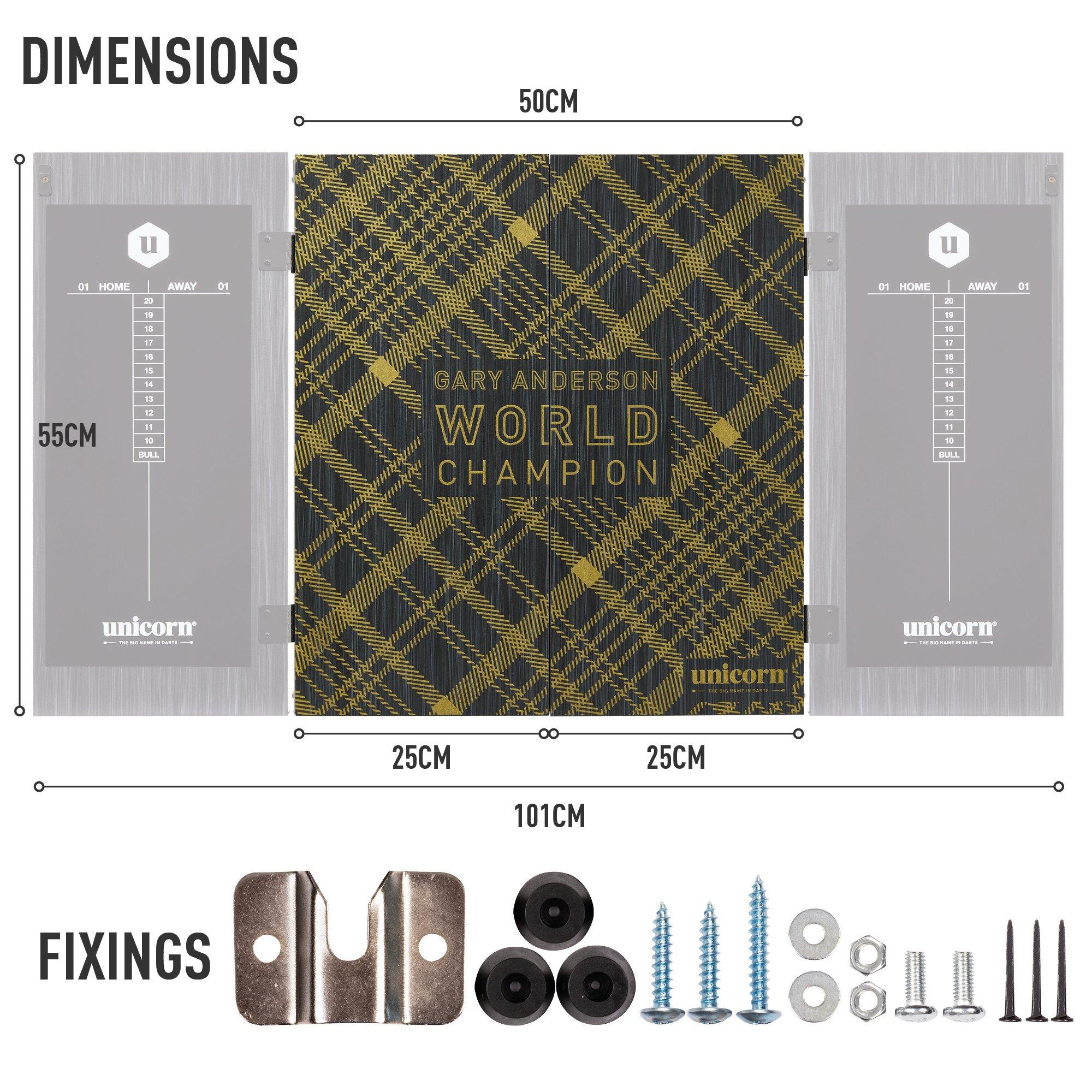 - - Unicorn Darts - Gary Anderson World Champion Dartboard & Deluxe Cabinet Set Adults - 5