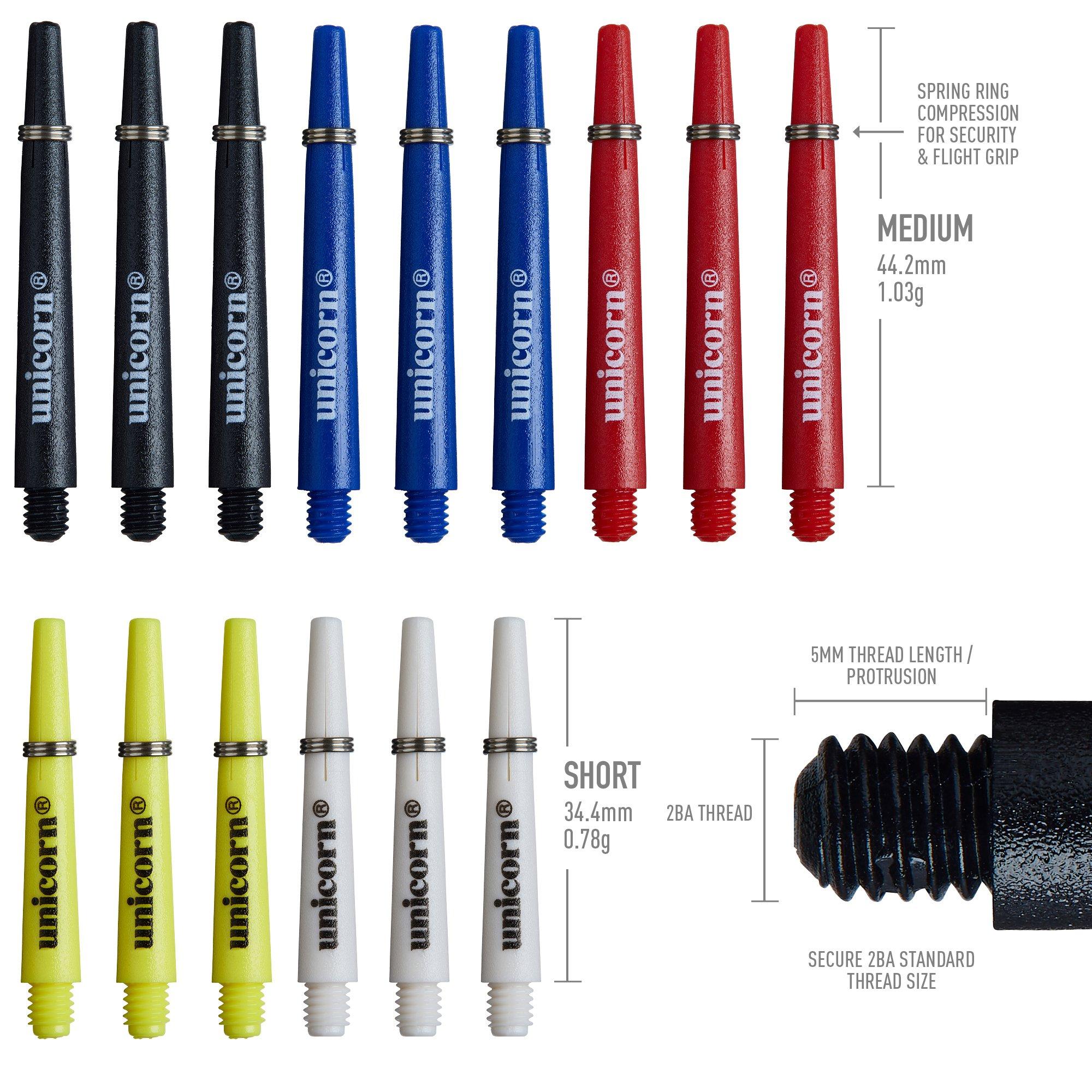 Meerkleurig - Unicorn Darts - 15 Gripper 3 Dart Shafts - 3