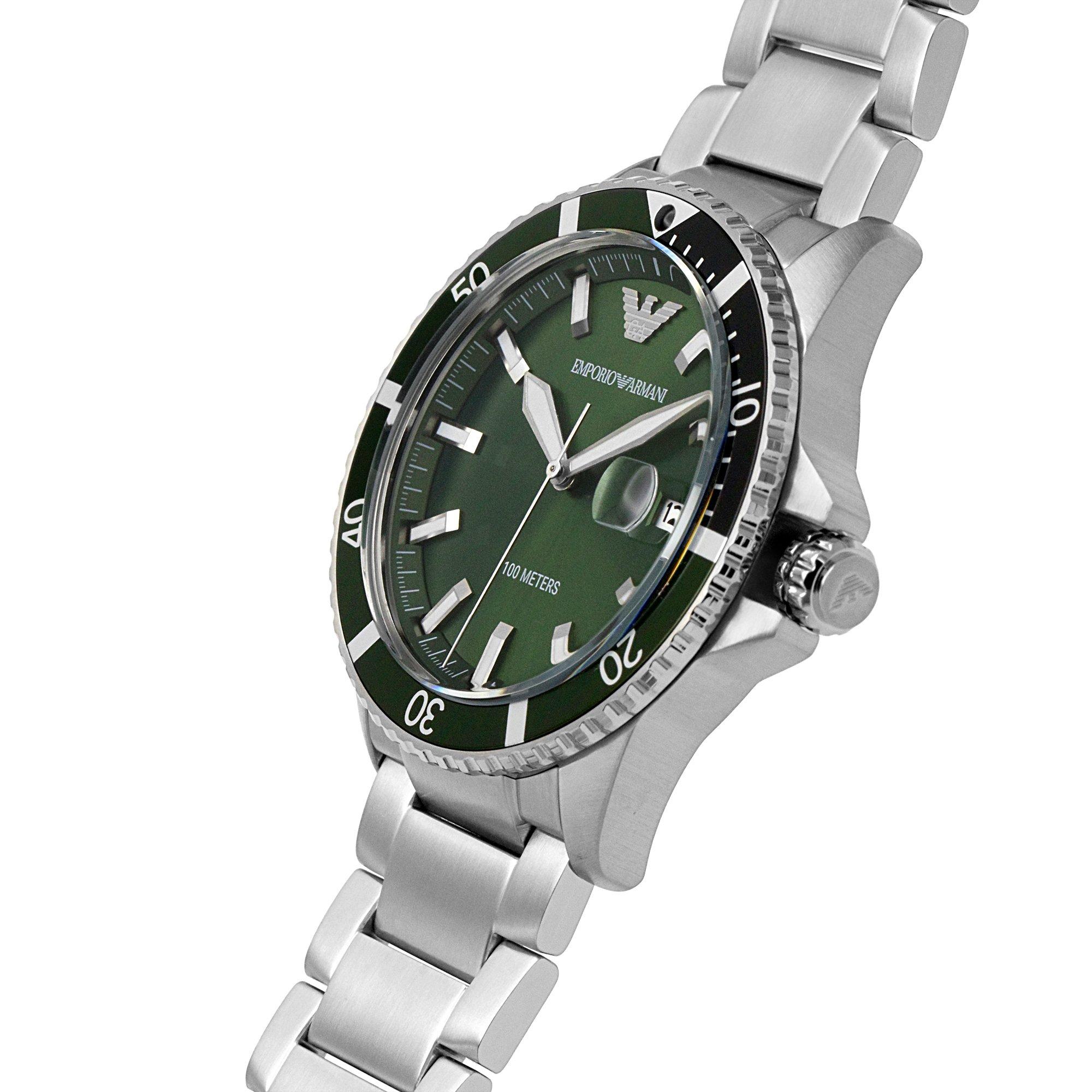 Silver/Green - Emporio Armani - Emporio Diver Watch - 3