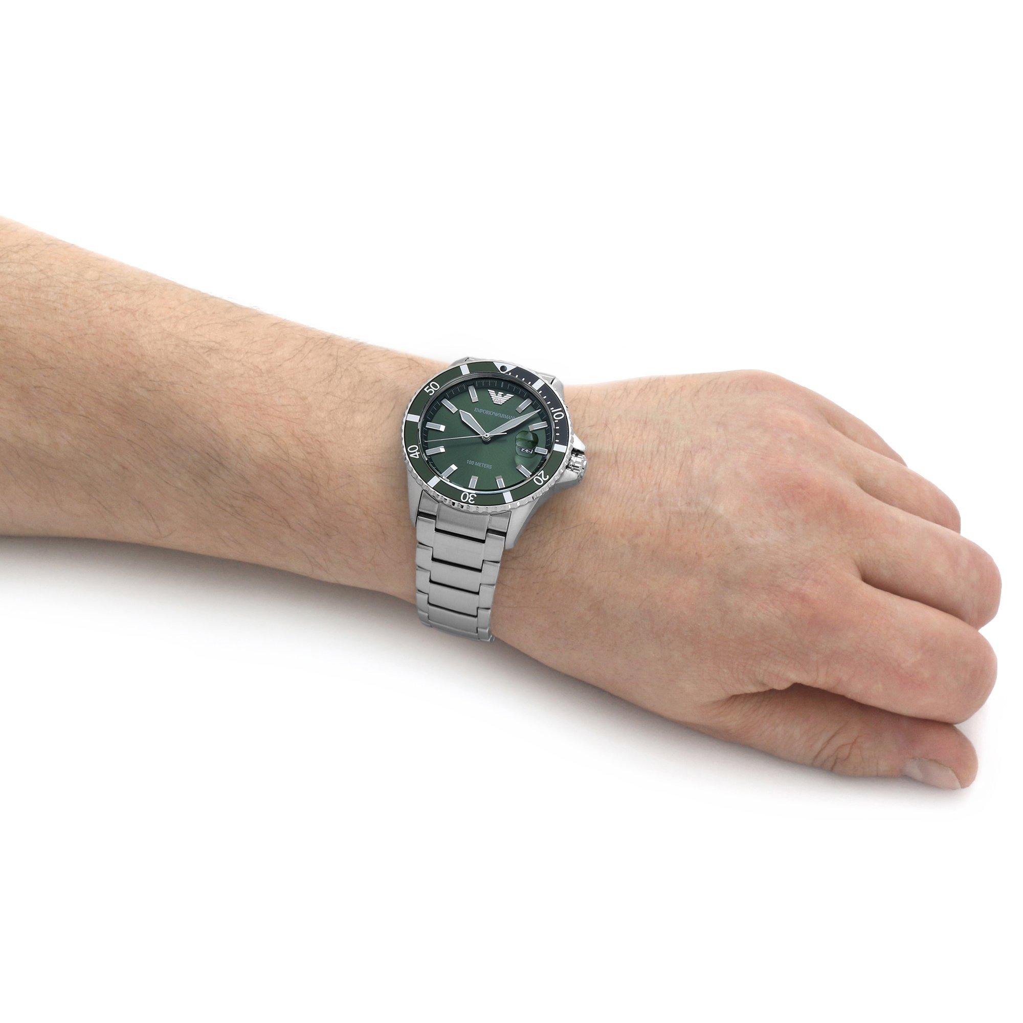 Silver/Green - Emporio Armani - Emporio Diver Watch - 5