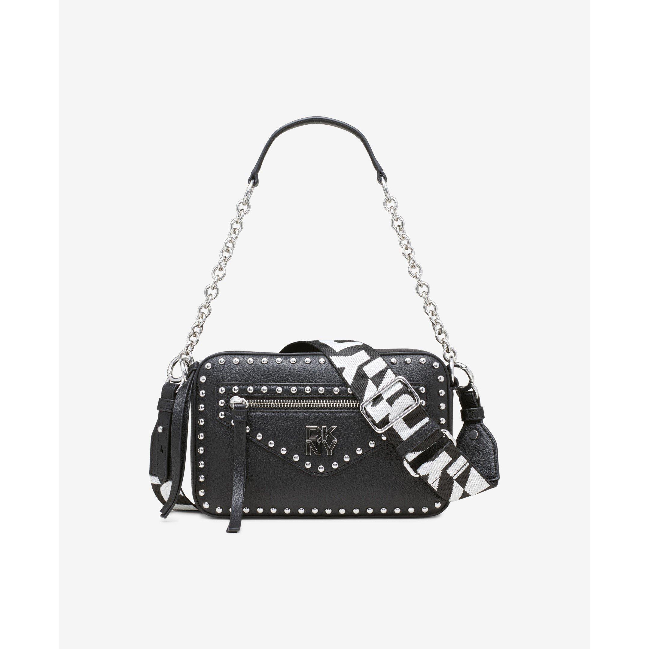BLACK/SILVER - DKNY - Women's Stud Cross Body Bag - 1