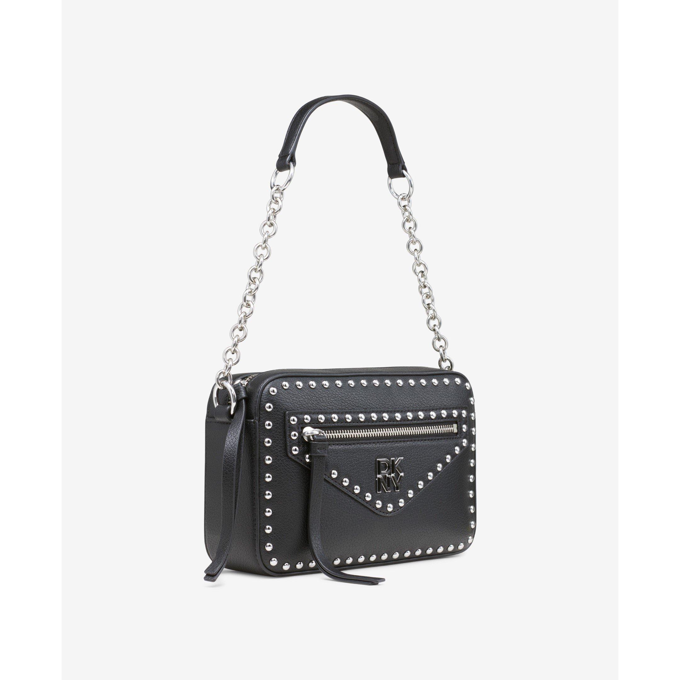 BLACK/SILVER - DKNY - Women's Stud Cross Body Bag - 2