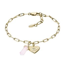 Fossil Fossil Georgia Power Of Crystals Rose Pink Stainless Steel Chain Bracelet JF03462710