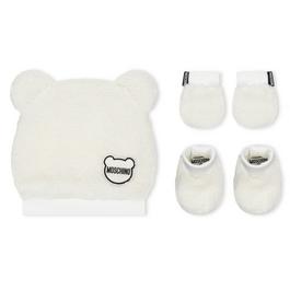 Moschino 3 Piece Hat Mitten And Booties Gift Set Babies