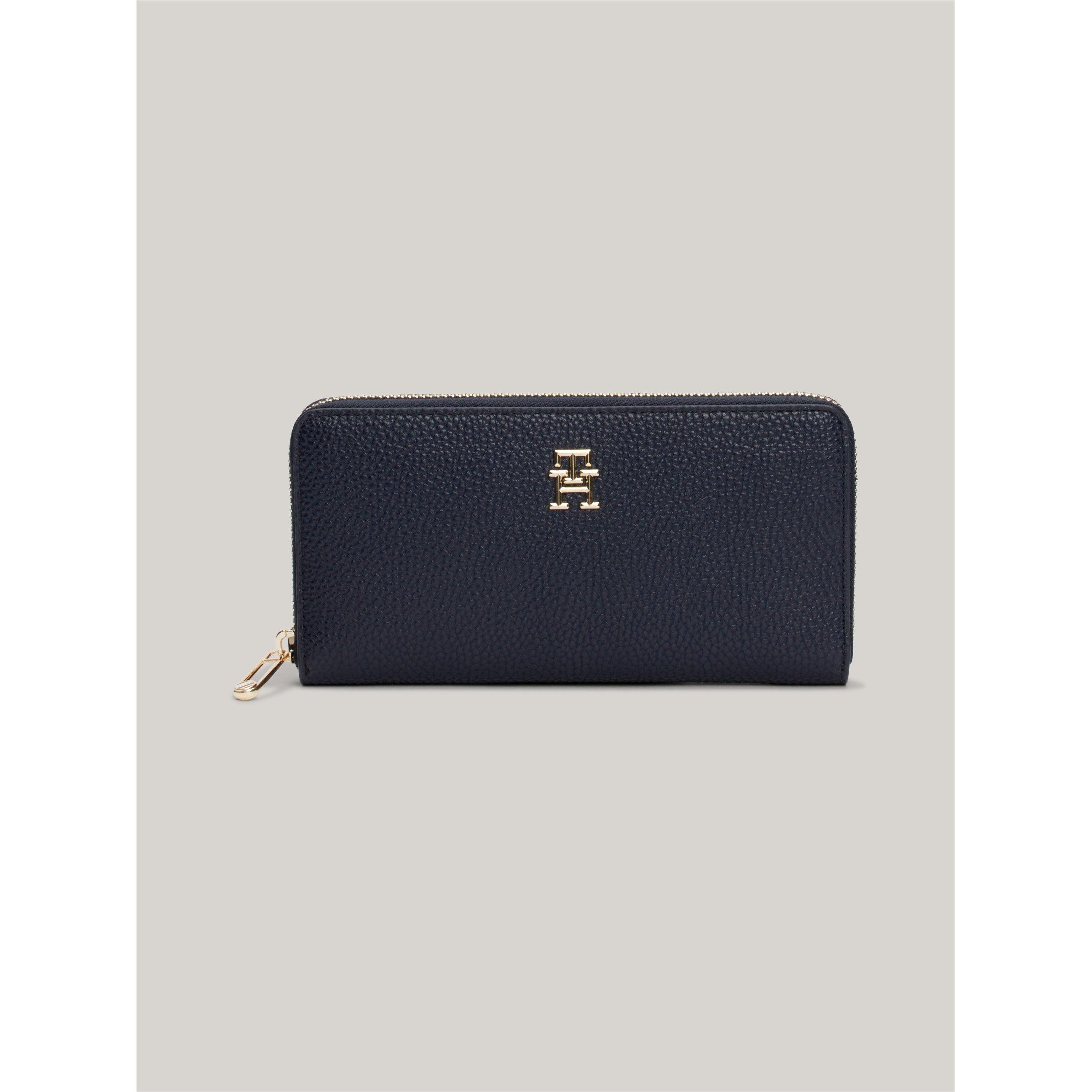 Tommy Hilfiger Women's TH Emblem Large Zip Around Purse - Space Blue