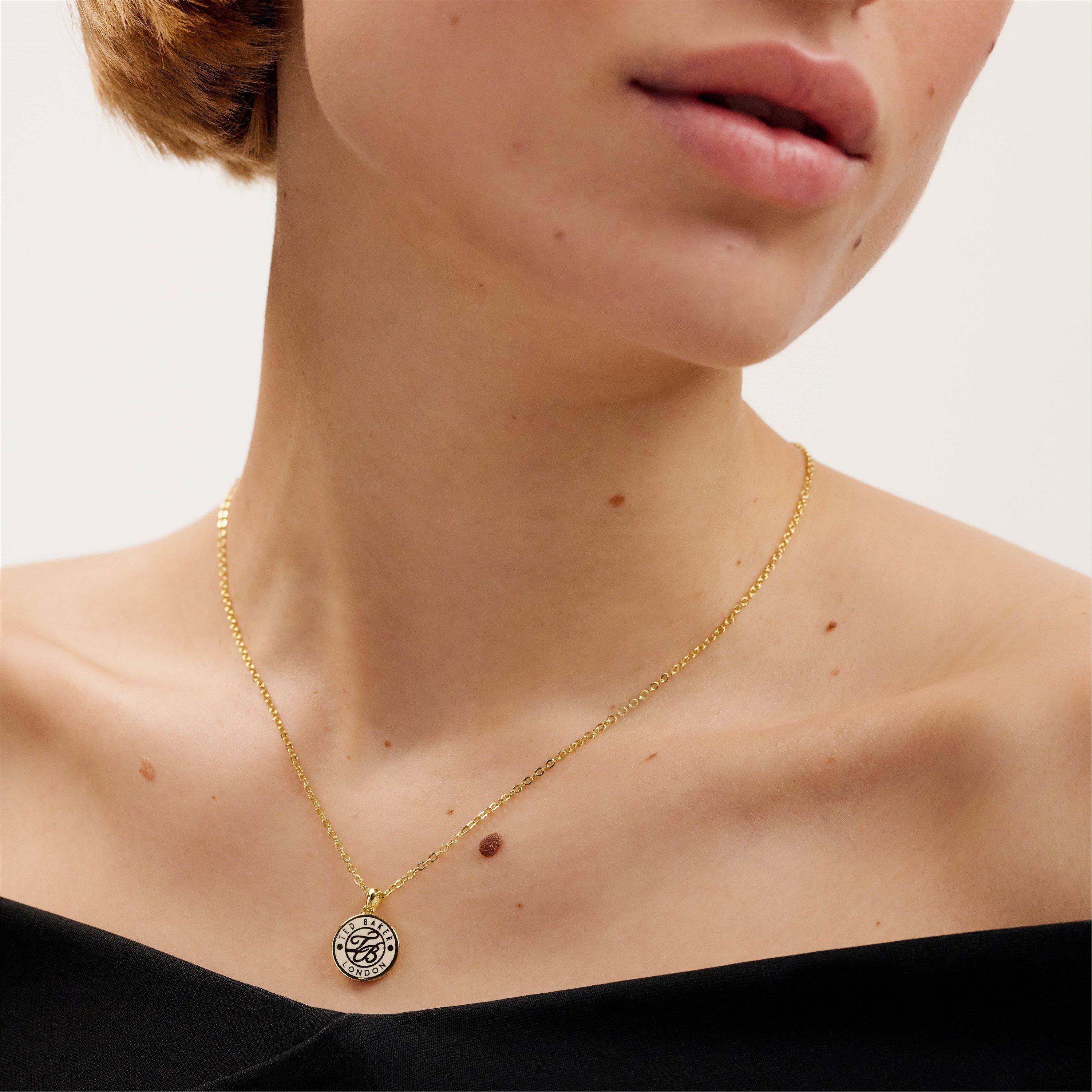 Ted Baker Jewellery Monella Monogram Button Pendant Necklace