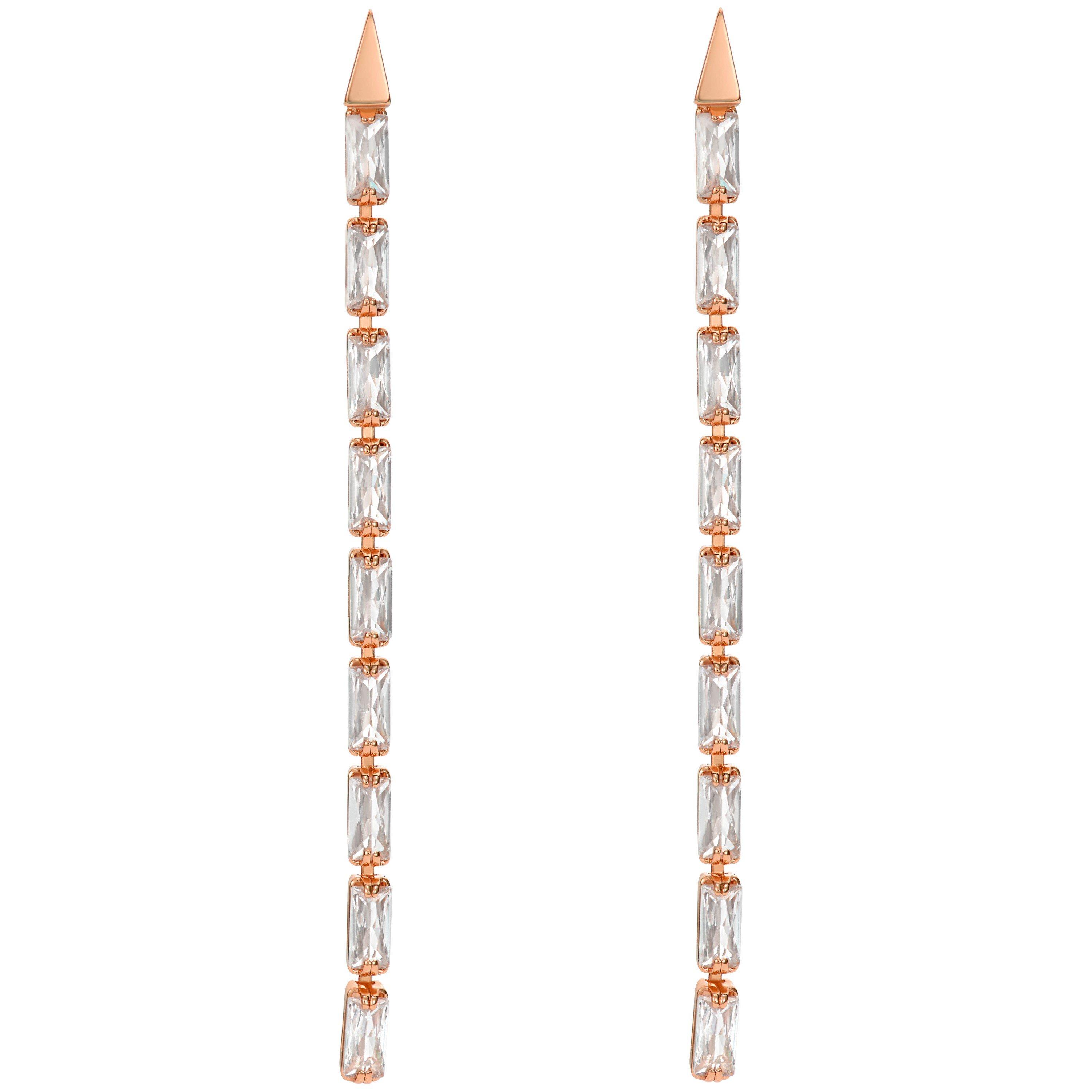 Ted Baker Women's Isalie Crystal Baguette Drop Earrings - Rosegld/Crystl