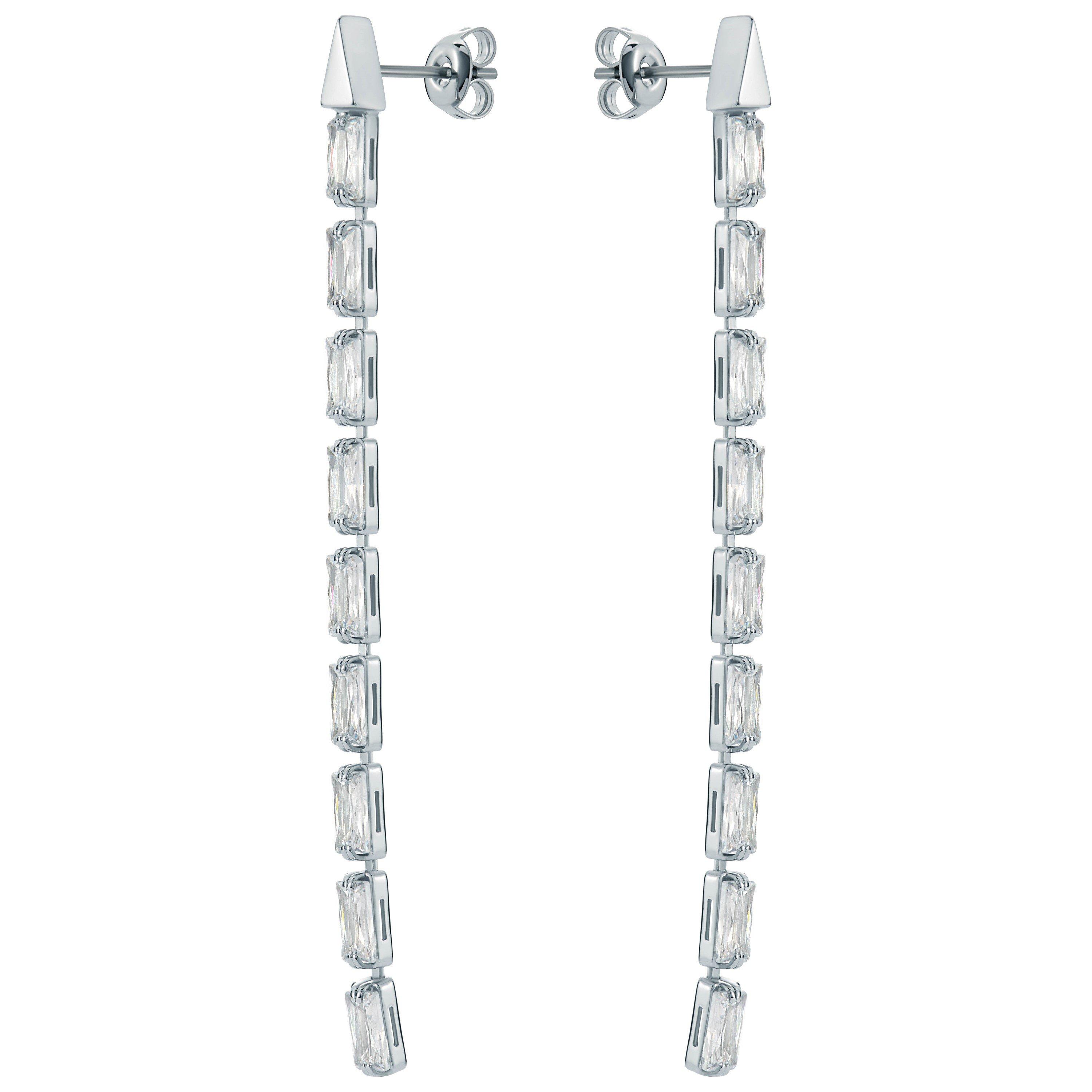 Zilver/Kristal - Ted Baker - Isalie Crystal Baguette Drop Earrings - 2
