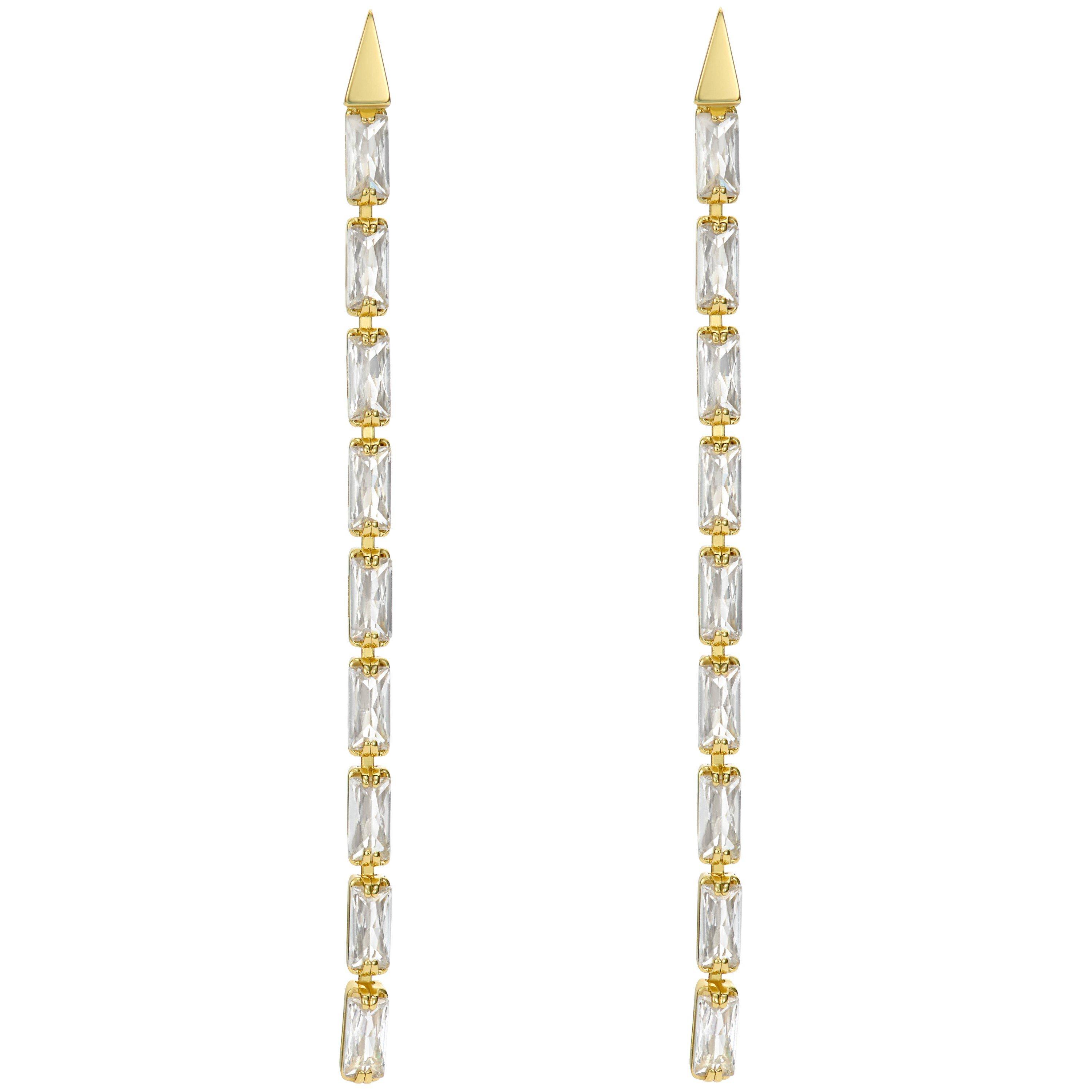 Ted Baker Women's Isalie Crystal Baguette Drop Earrings - Gold/Pink