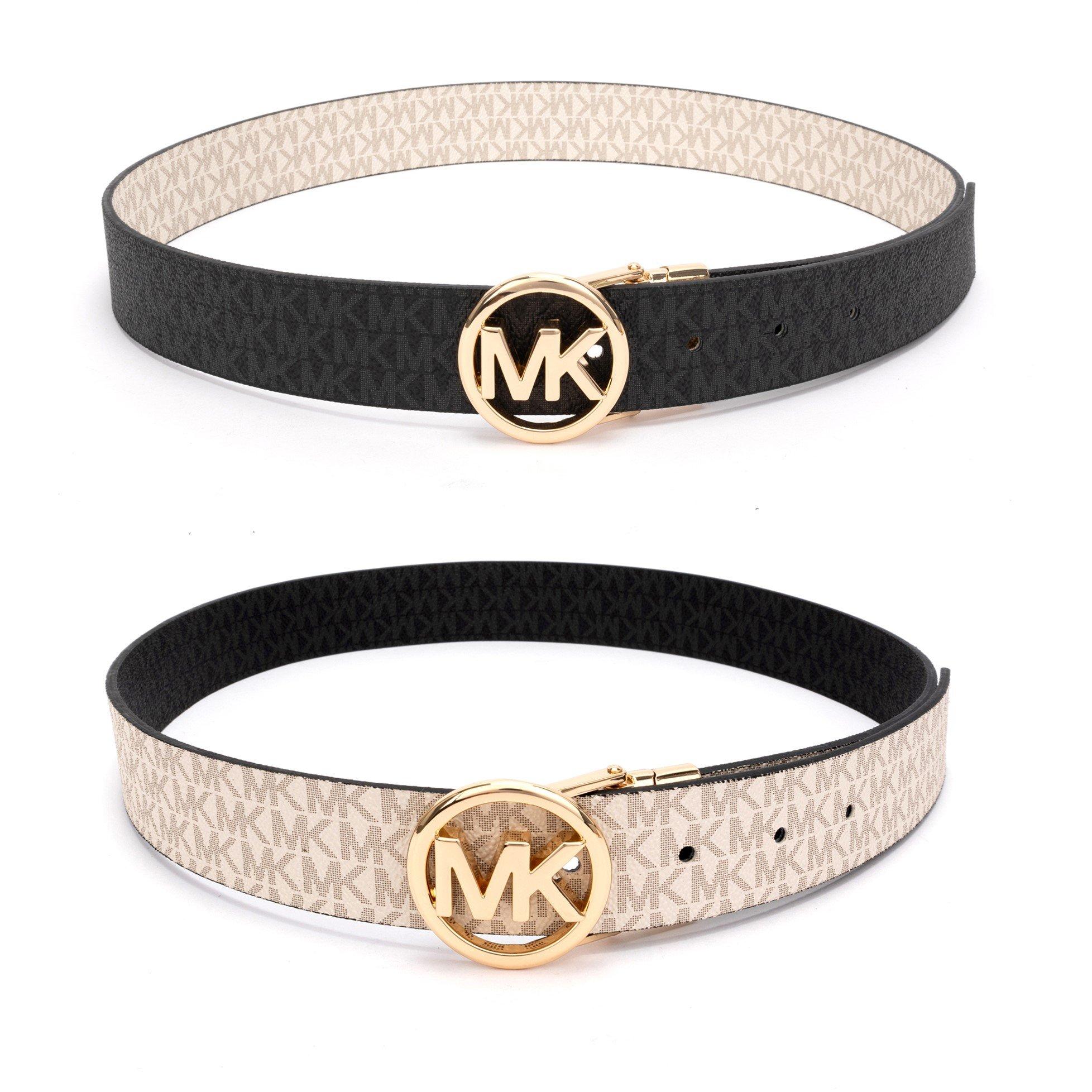 MICHAEL Michael Kors Women's Reversible MK Logo Leather Belt