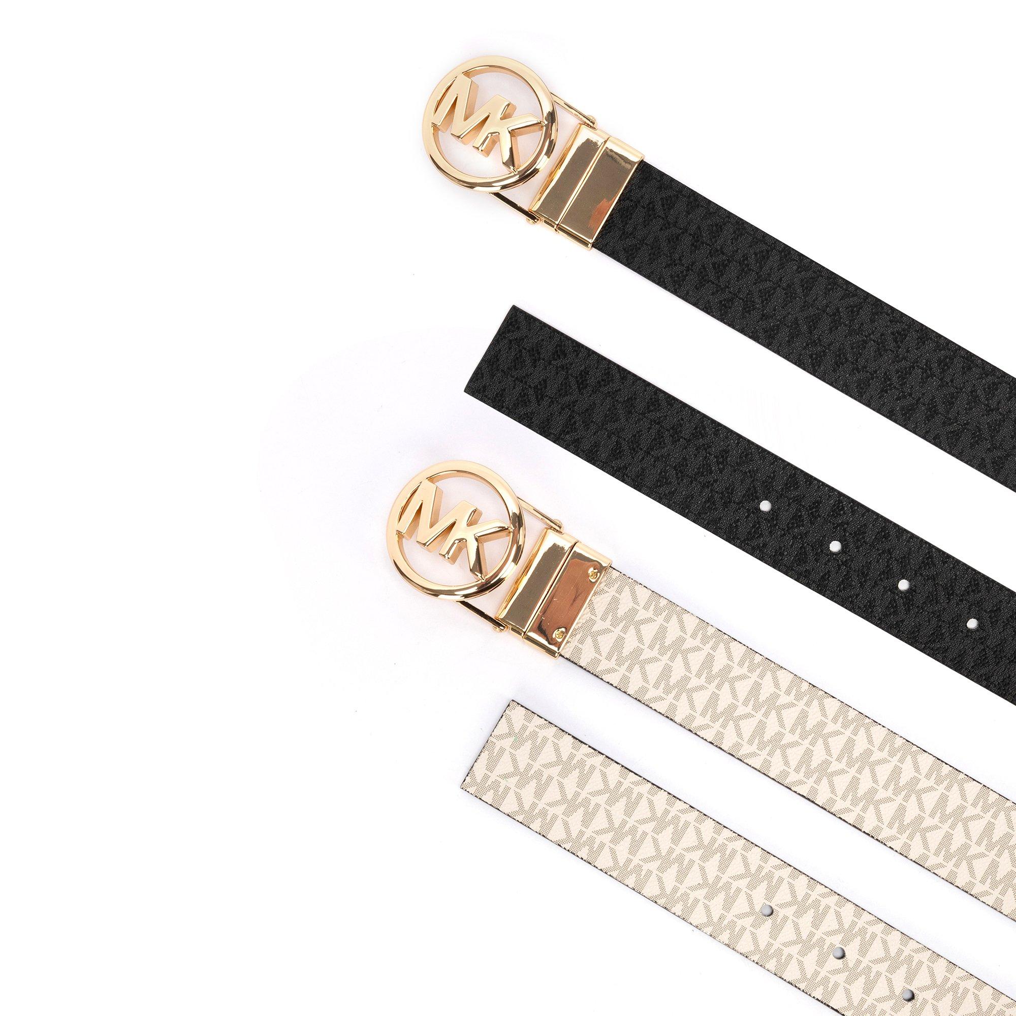 BlkVan - MICHAEL Michael Kors - Women's Reversible Leather Belt - 3