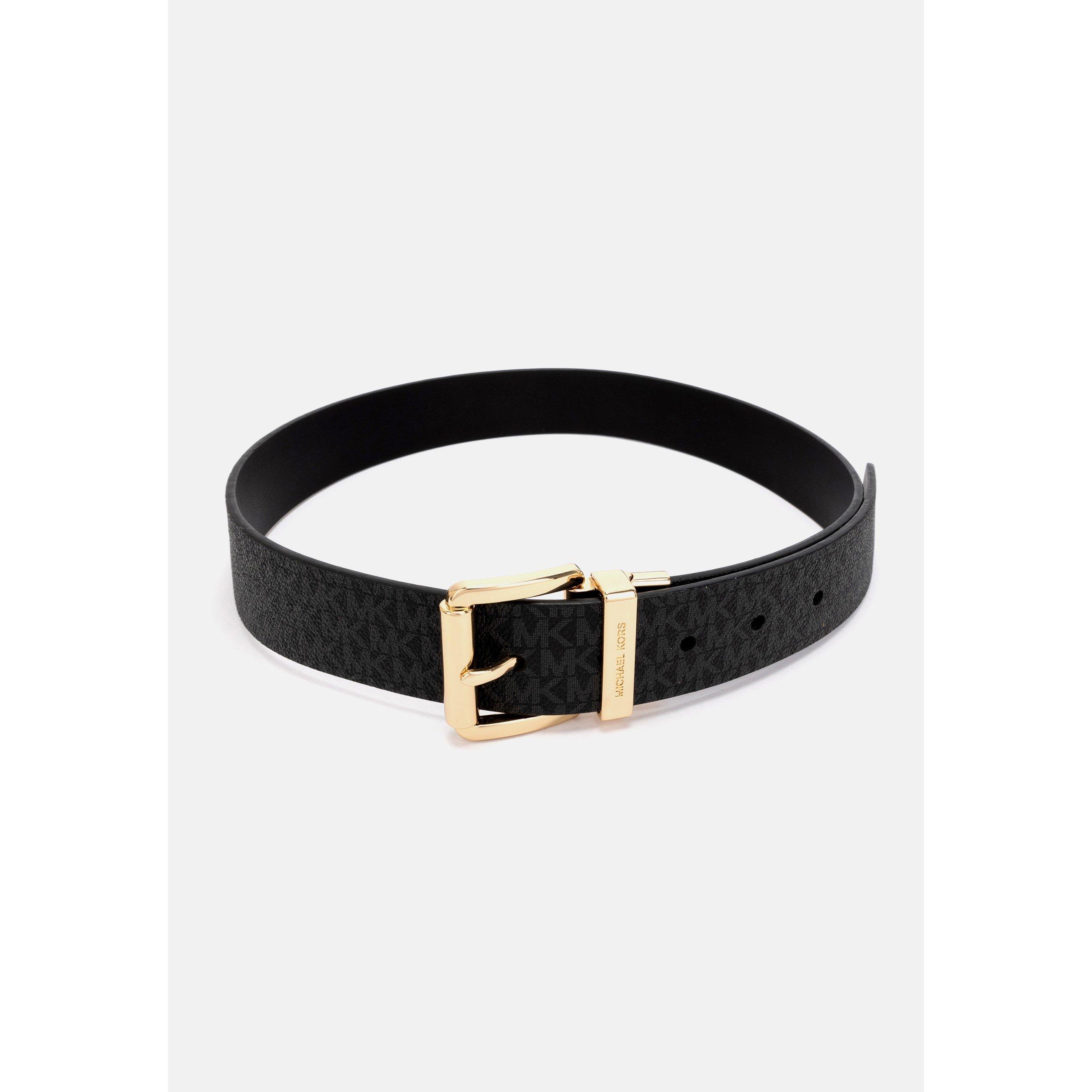 BlkGld - MICHAEL Michael Kors - Women's Signature Reversible Leather Belt - 2