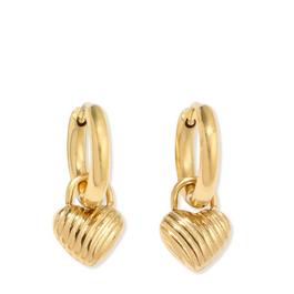 D.Louise Mini Ridged Heart Huggie Earrings