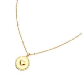 D.Louise Stamped Heart Pendant Necklace