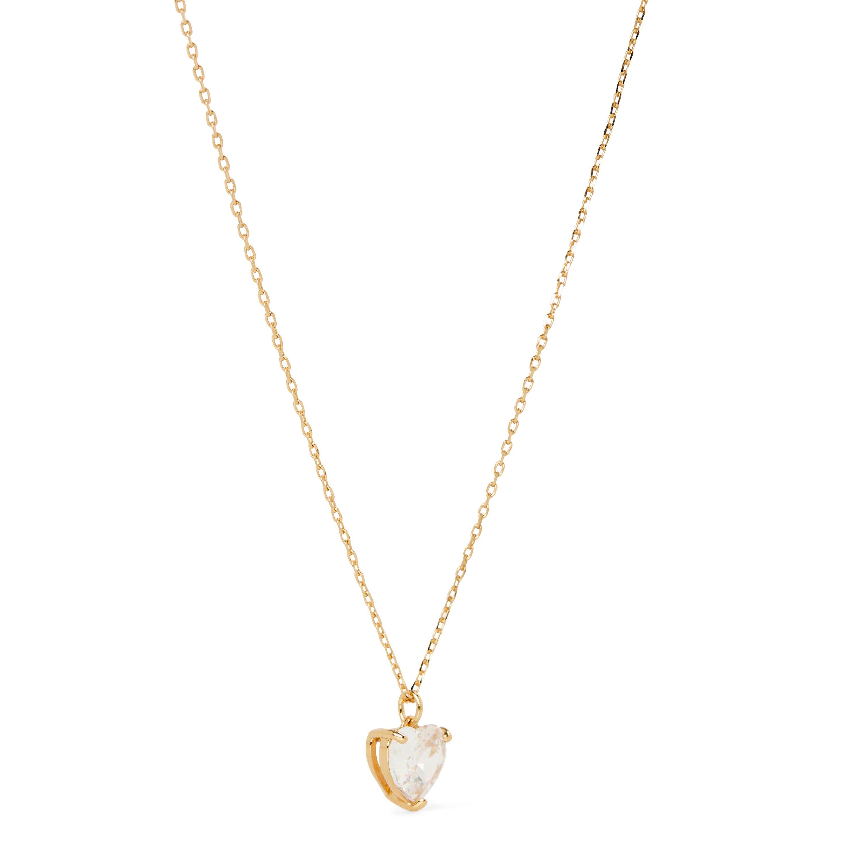 Clear/Gold - Kate Spade - Brilliant Statements Tri-Prong Pendant Necklace - 1