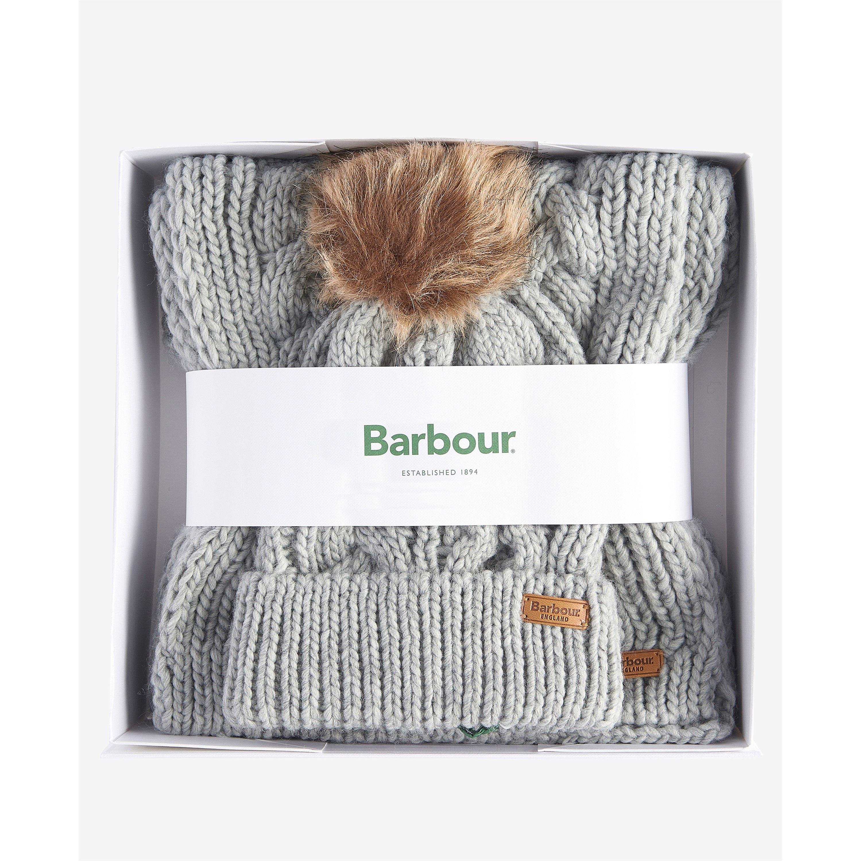 Grey - Barbour - Penshaw Beanie & Scarf Gift Set - 2