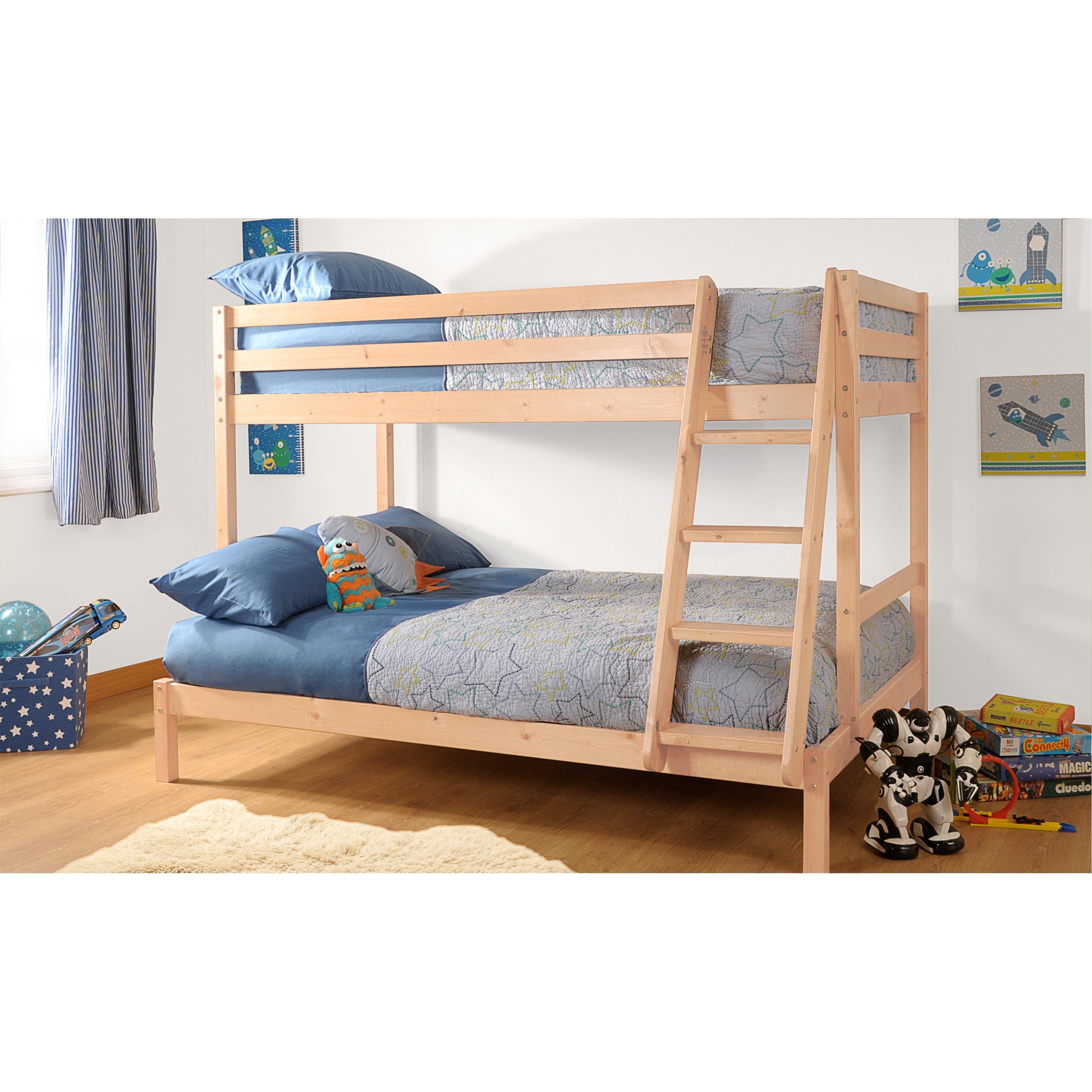 Comfy Living  Kids Triple Sleeper Bunk Bed Only - Pine - 3ft Single