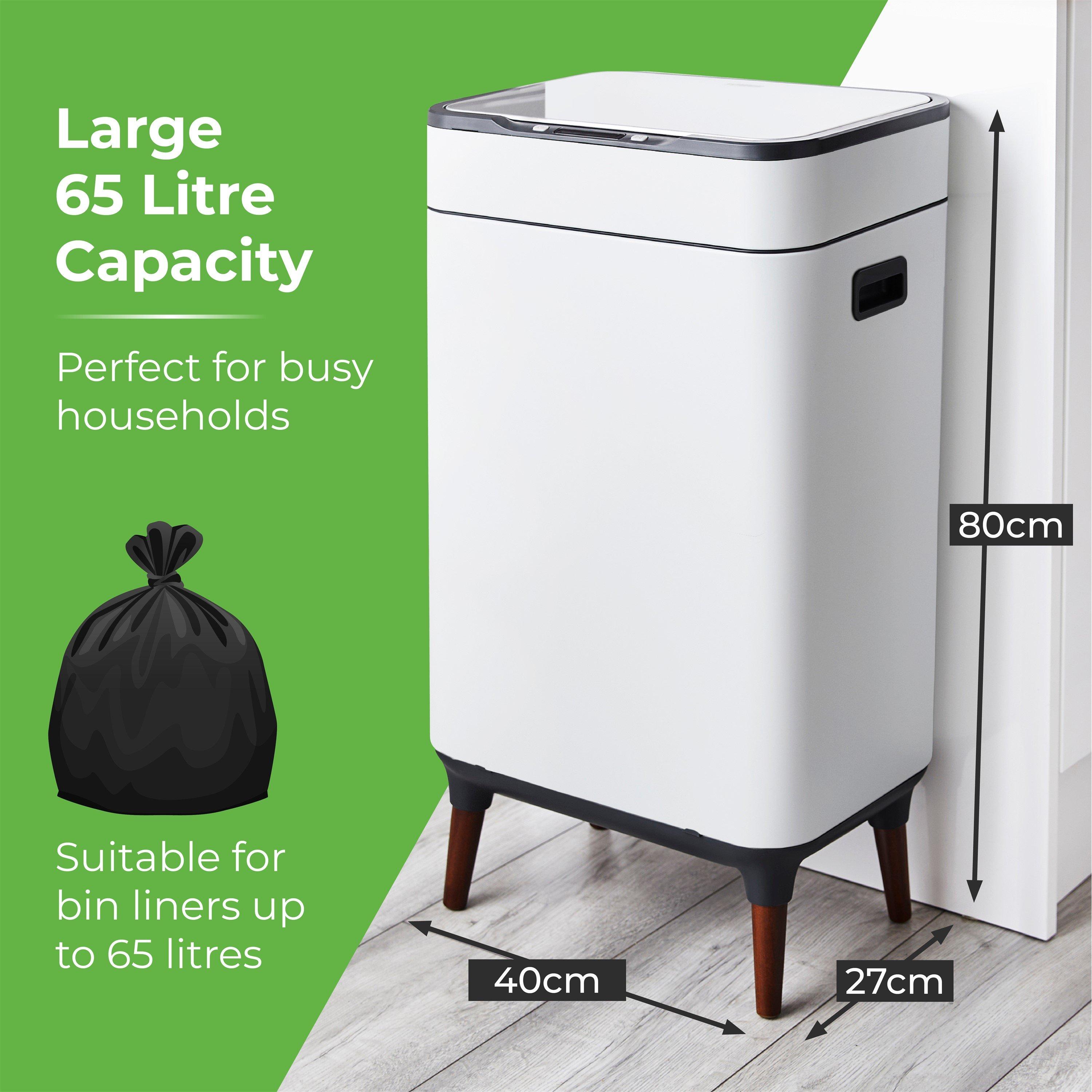 White - Tower - 65L Ozone Sensor Bin White - 4