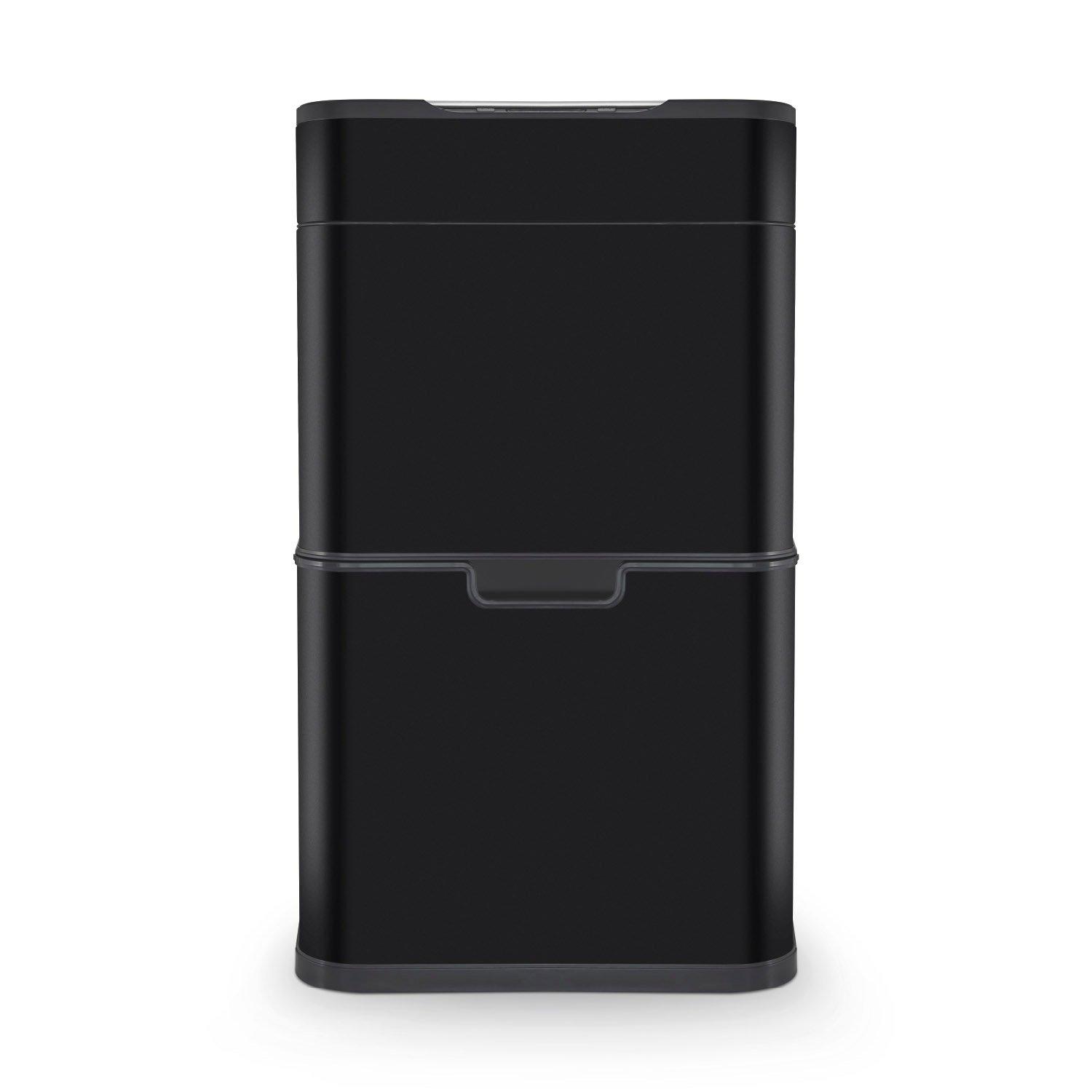 Black - Tower - 50L Ozone Recycling Sensor Bin Black - 1