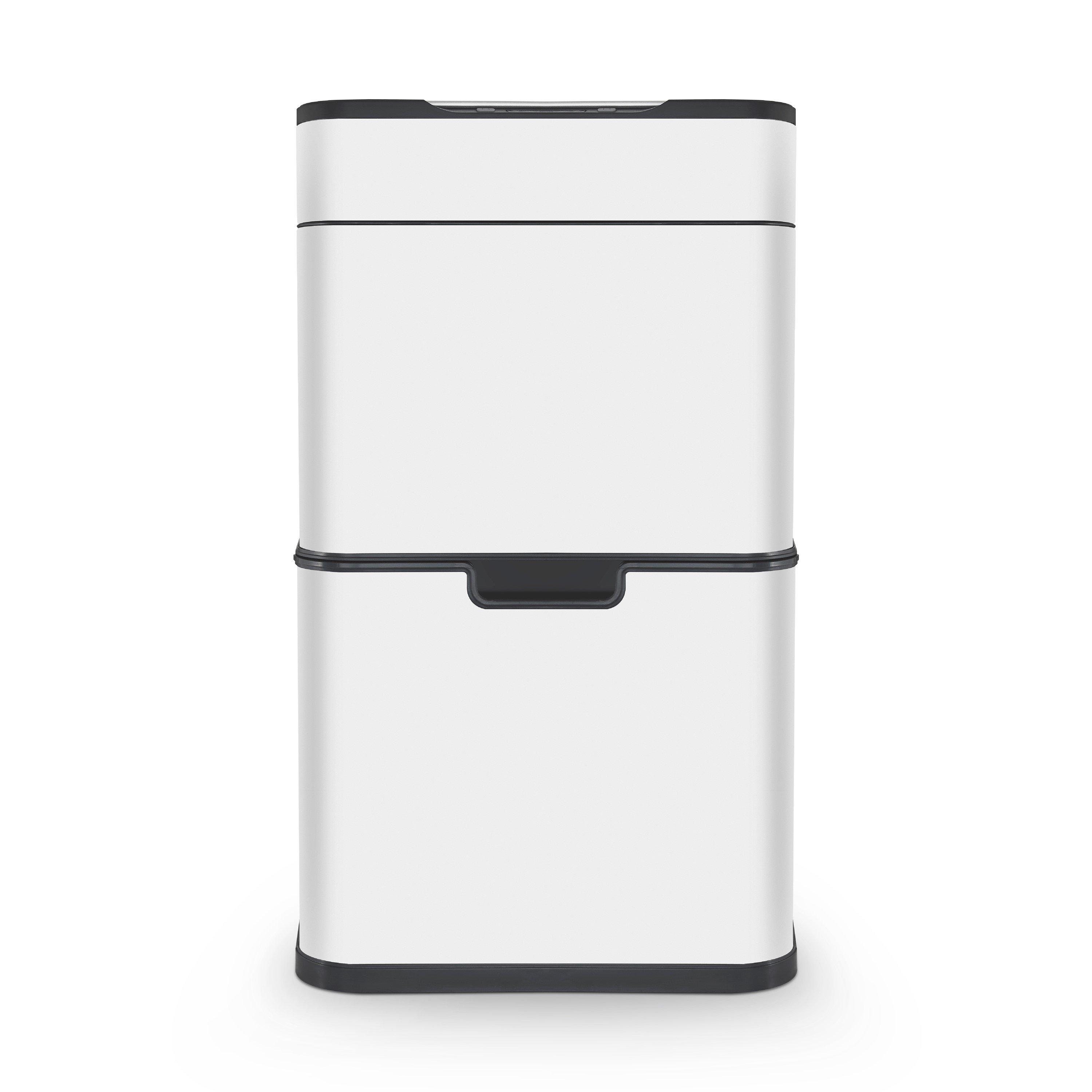 White - Tower - 50L Ozone Recycling Sensor Bin White - 1
