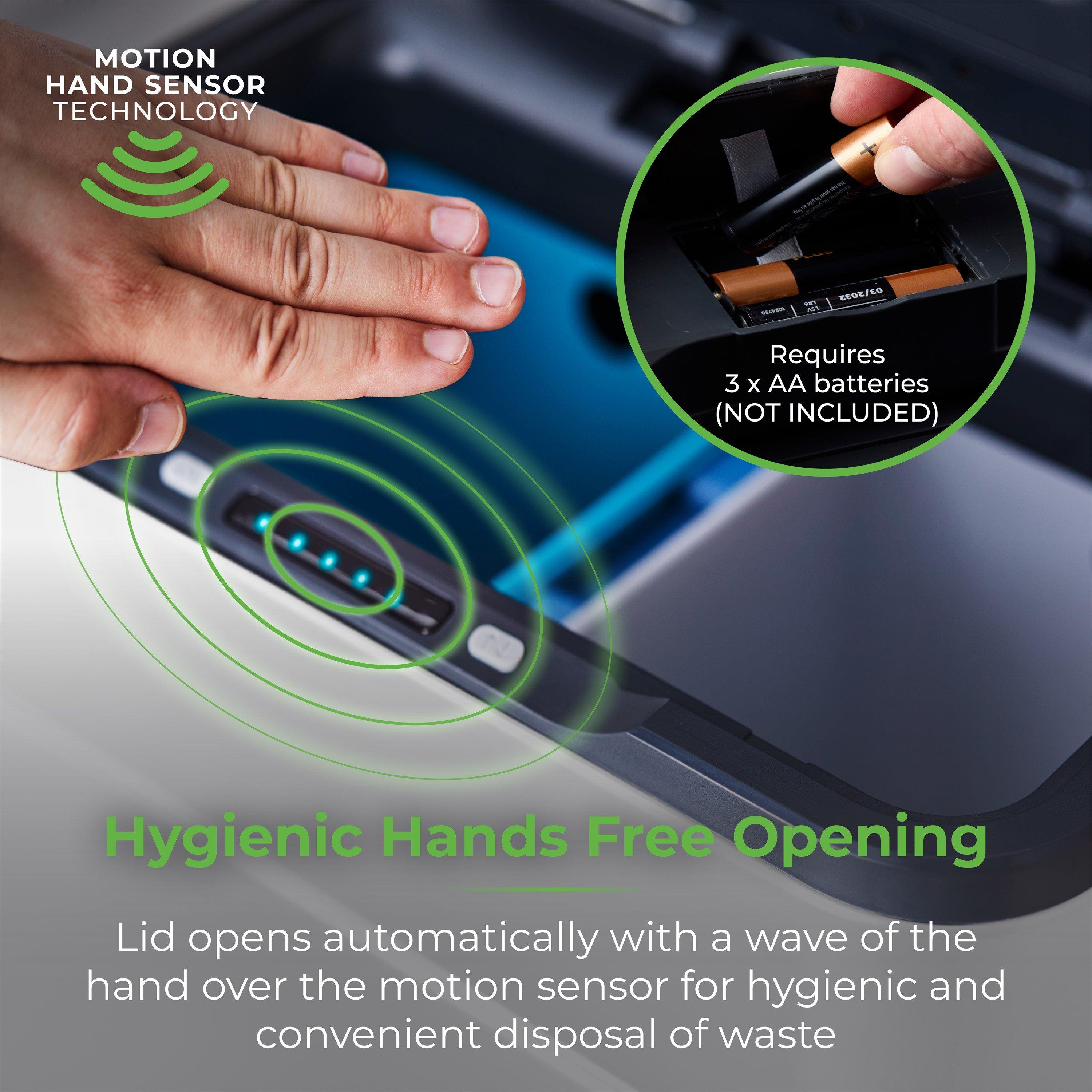 White - Tower - 50L Ozone Recycling Sensor Bin White - 7