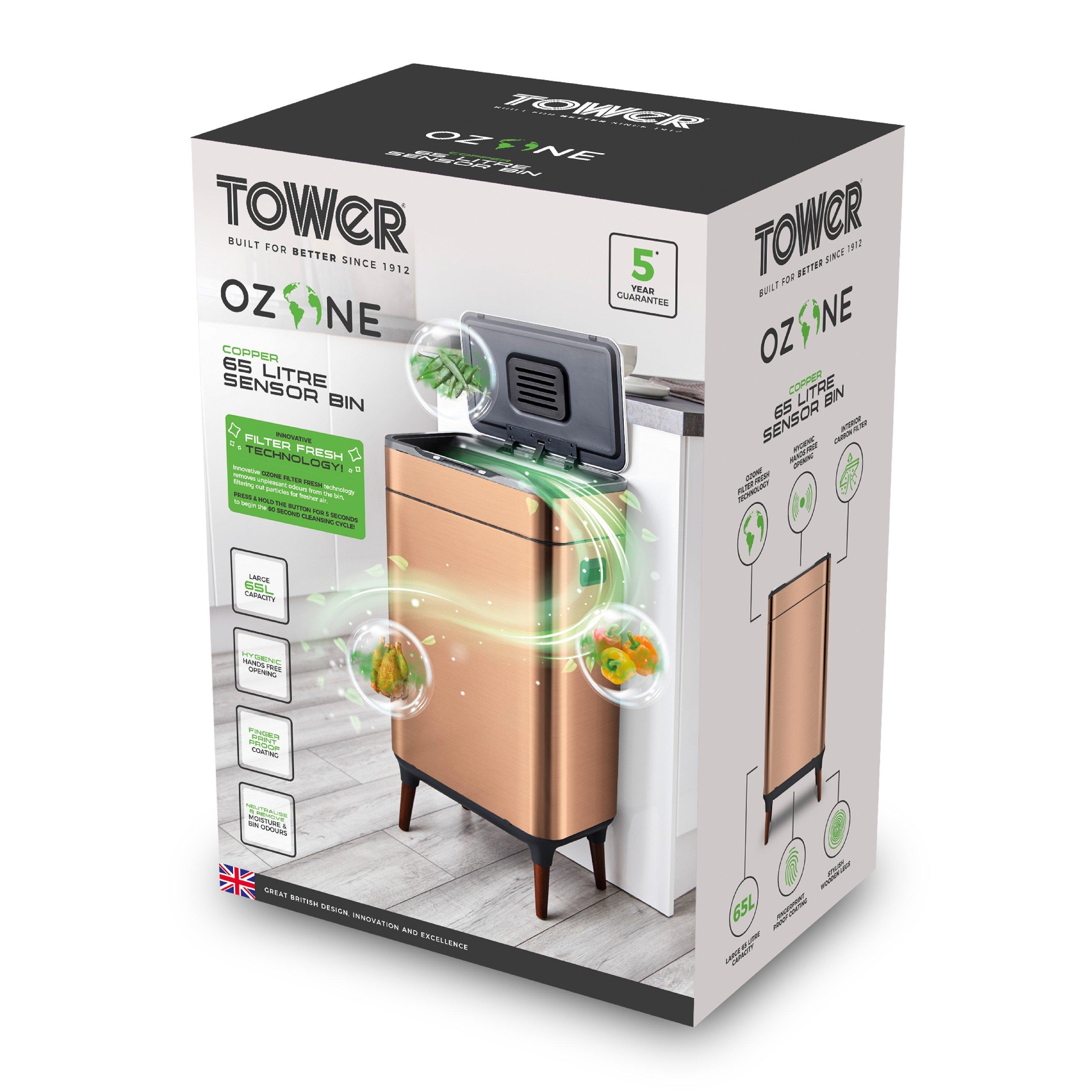 Copper - Tower - 65L Ozone Sensor Bin Copper - 11