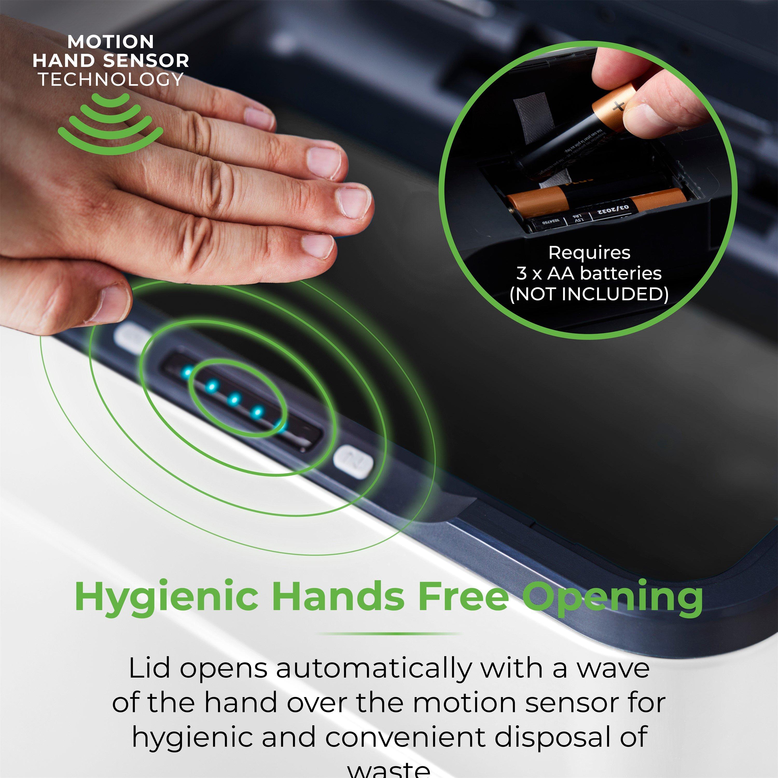 White - Tower - 60L Ozone Sensor Bin White - 5