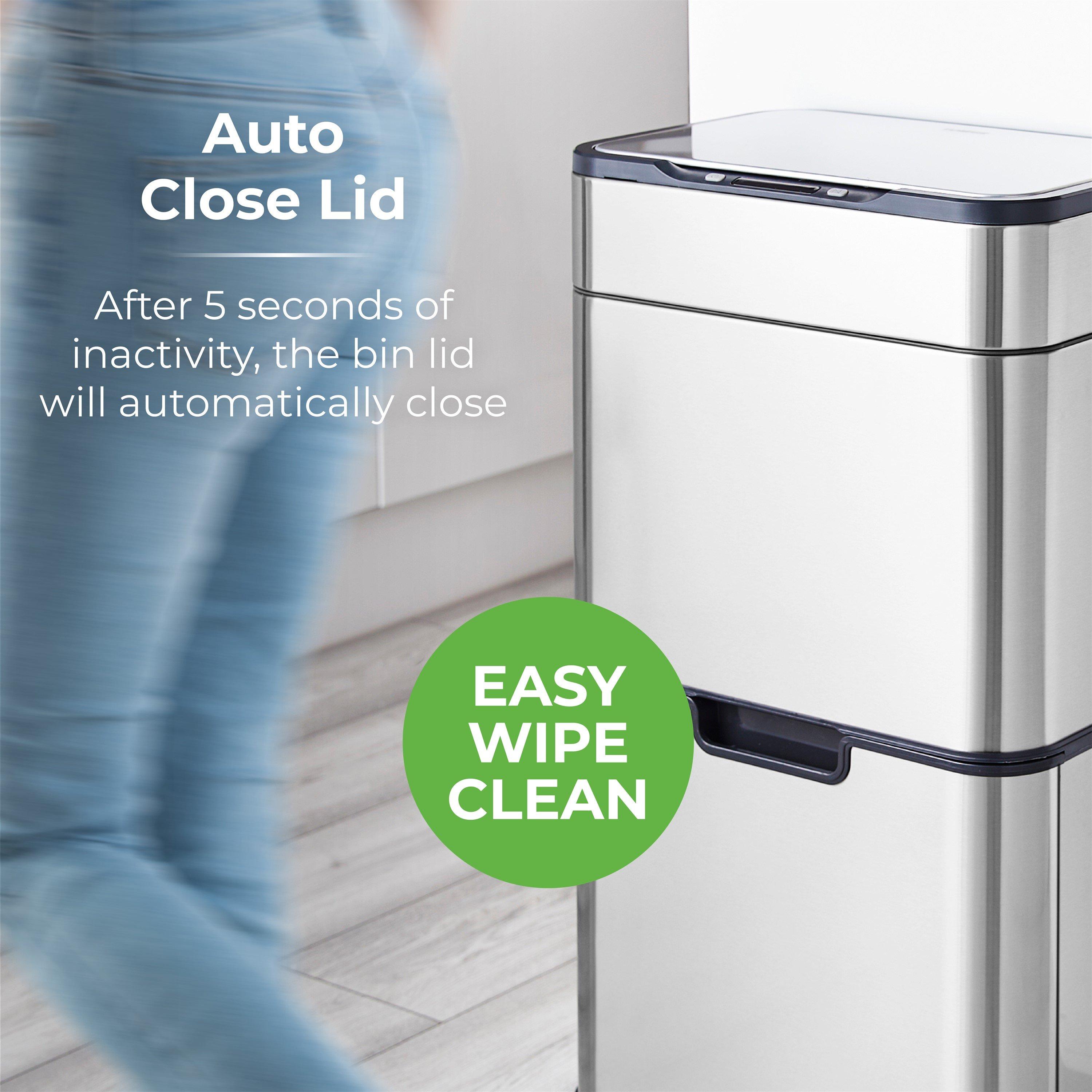 Stainless Steel - Tower - 50L Ozone Recycling Sensor Bin S/Steel - 8