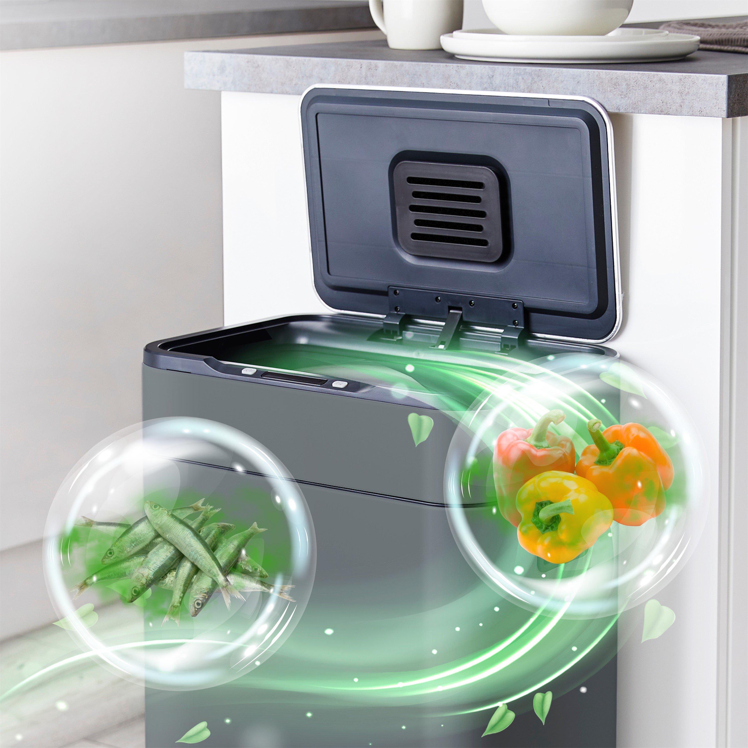 Grey - Tower - 60L Ozone Sensor Bin Grey - 2