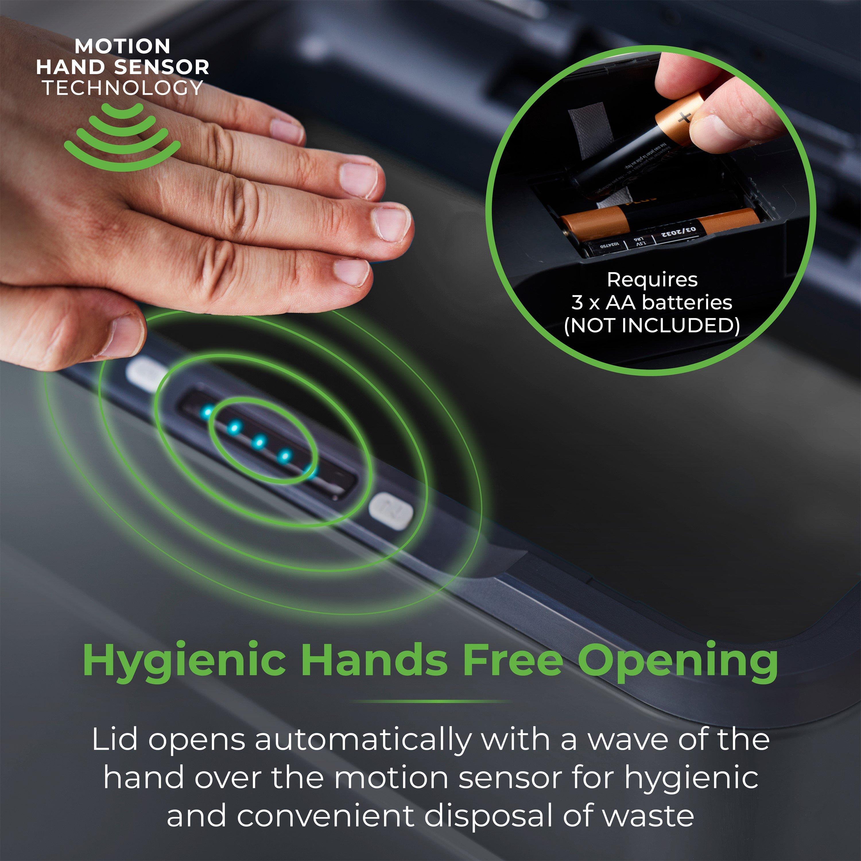 Grey - Tower - 60L Ozone Sensor Bin Grey - 5