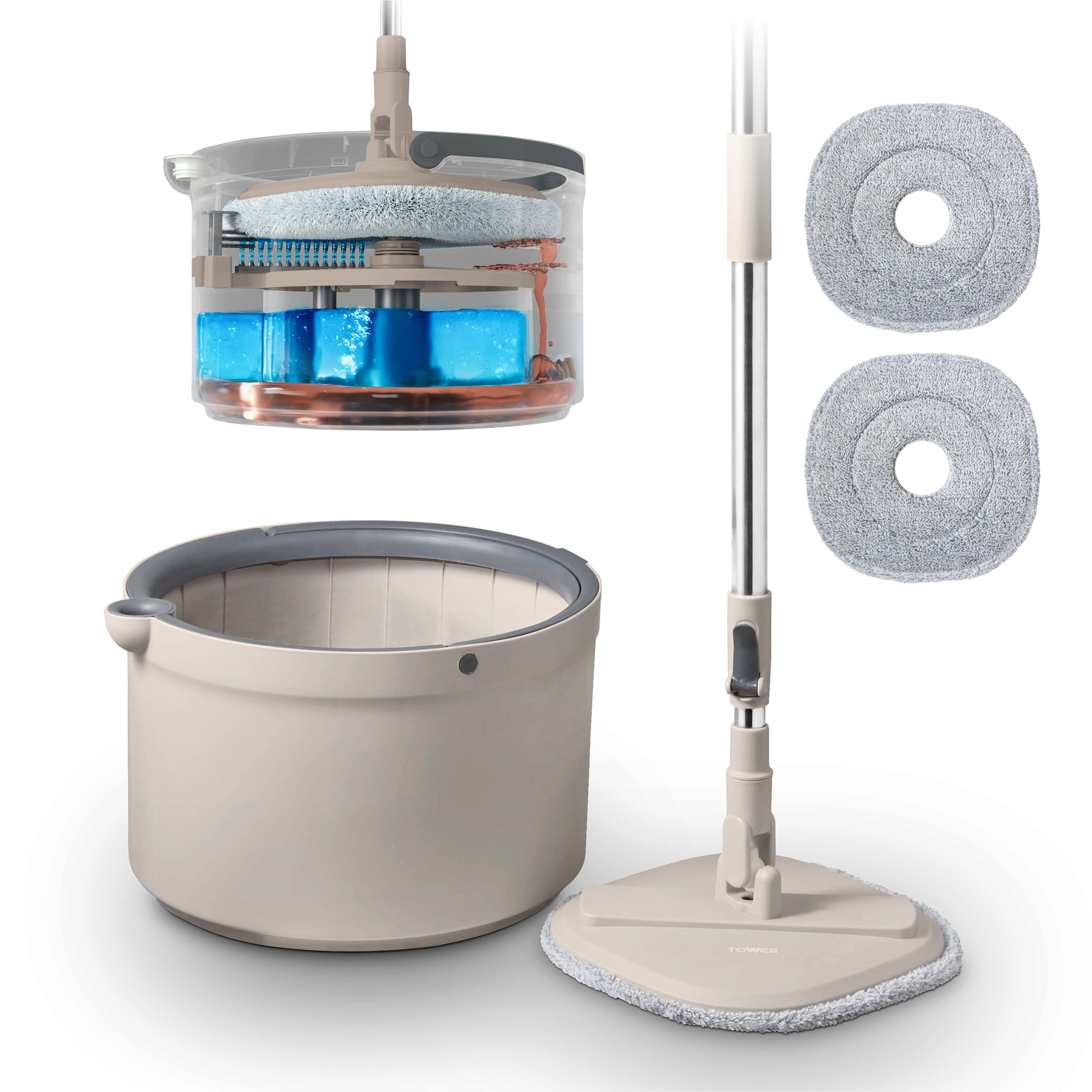 Tower  Duo Compact Spin Mop - Latte - Medium