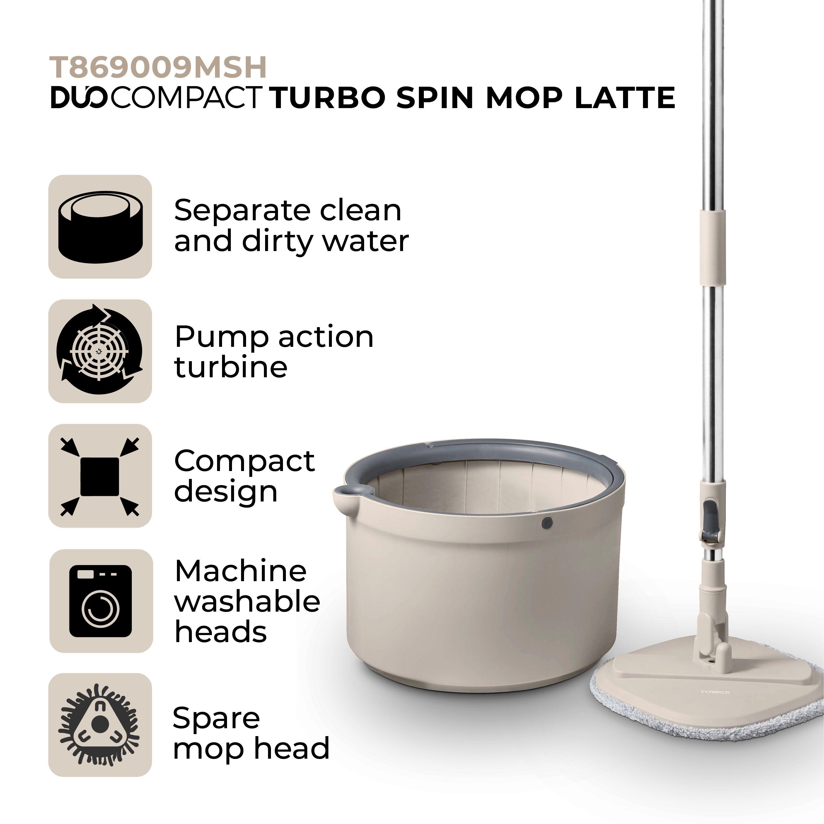 Latte - Tower - Duo Compact Spin Mop Latte and Grey - 2