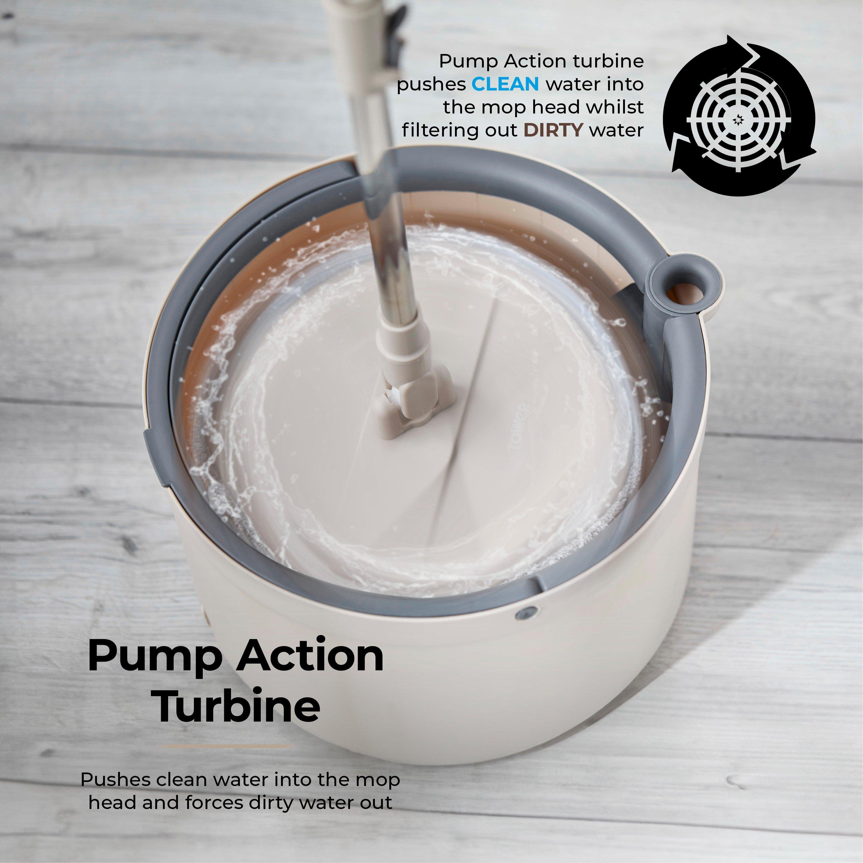 Latte - Tower - Duo Compact Spin Mop Latte and Grey - 4