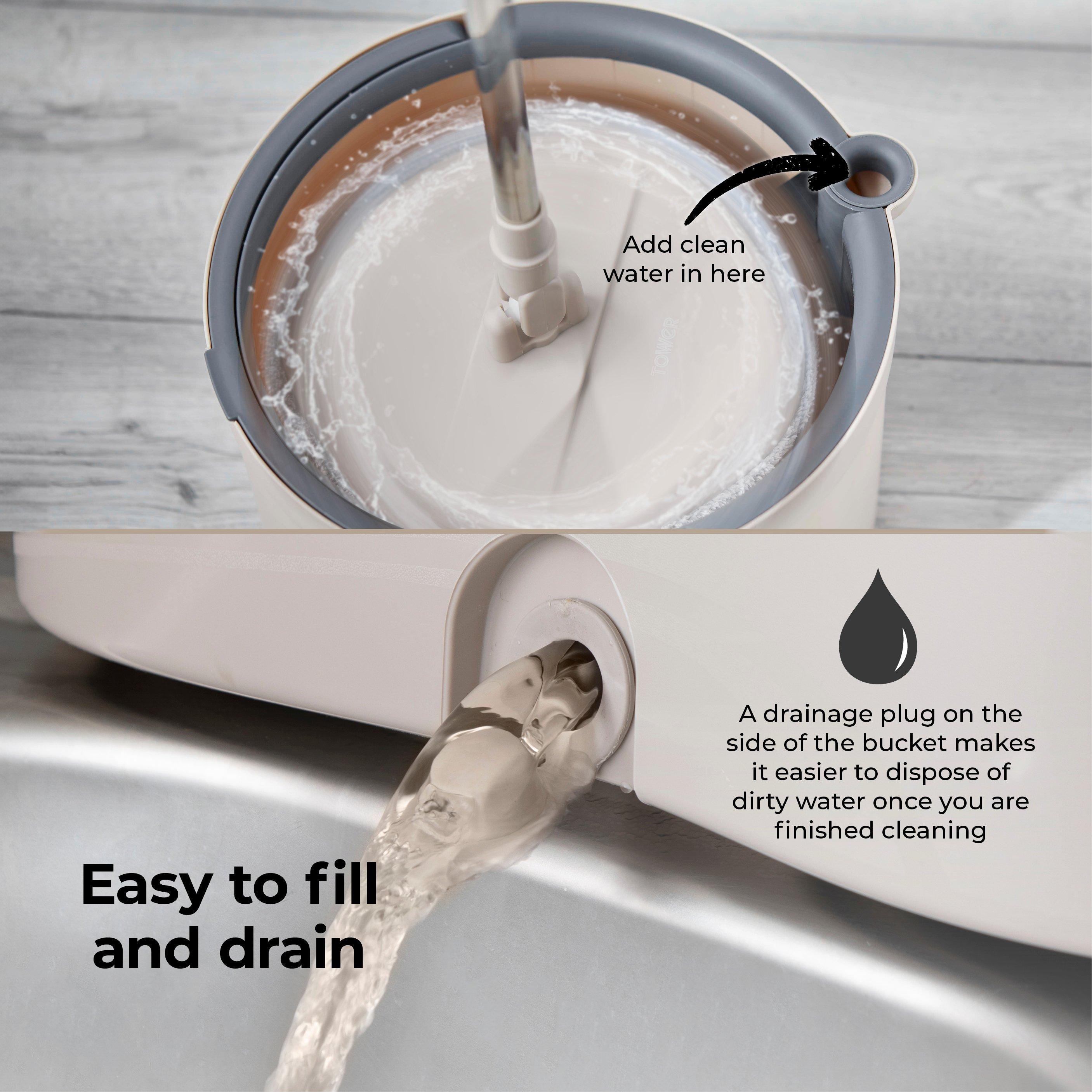 Latte - Tower - Duo Compact Spin Mop Latte and Grey - 5