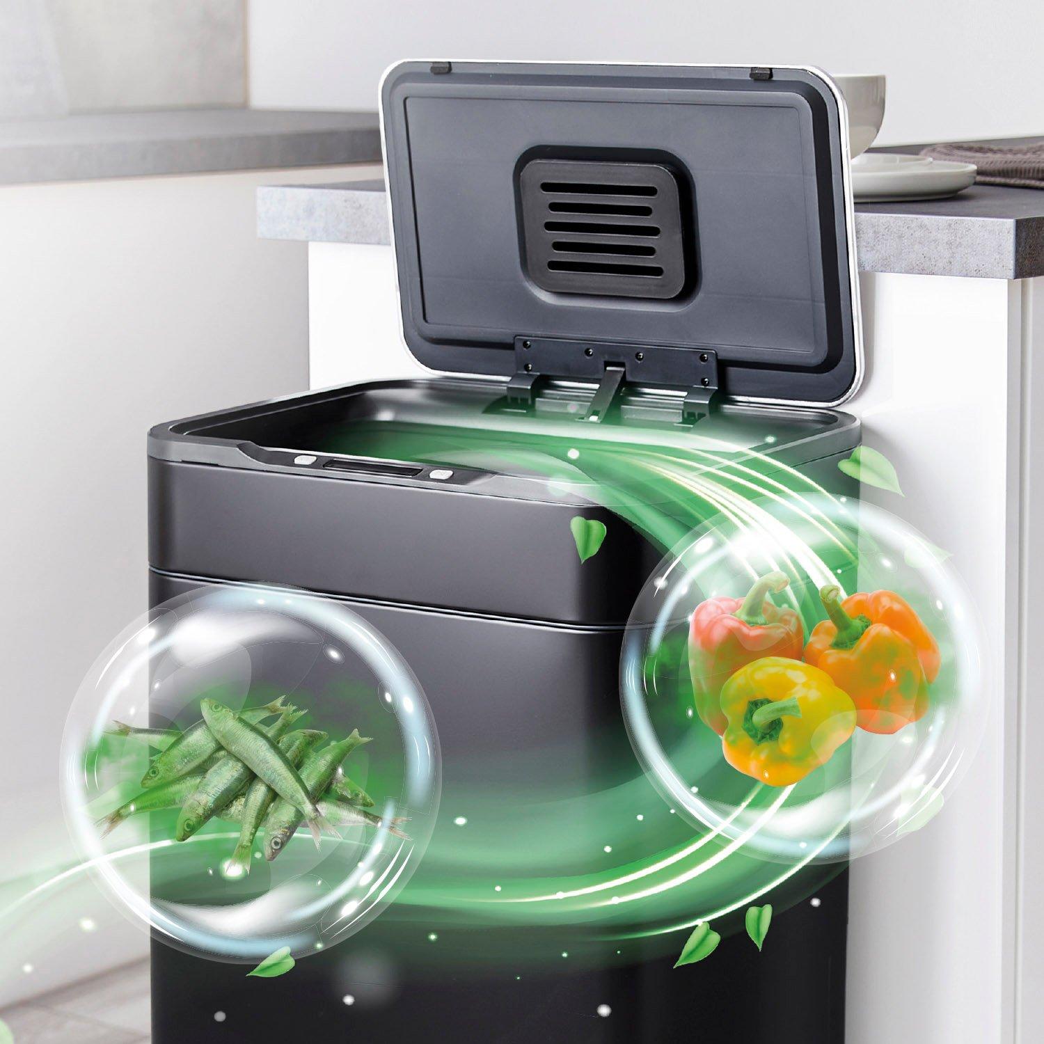 Black - Tower - 65L Ozone Sensor Bin Black - 2