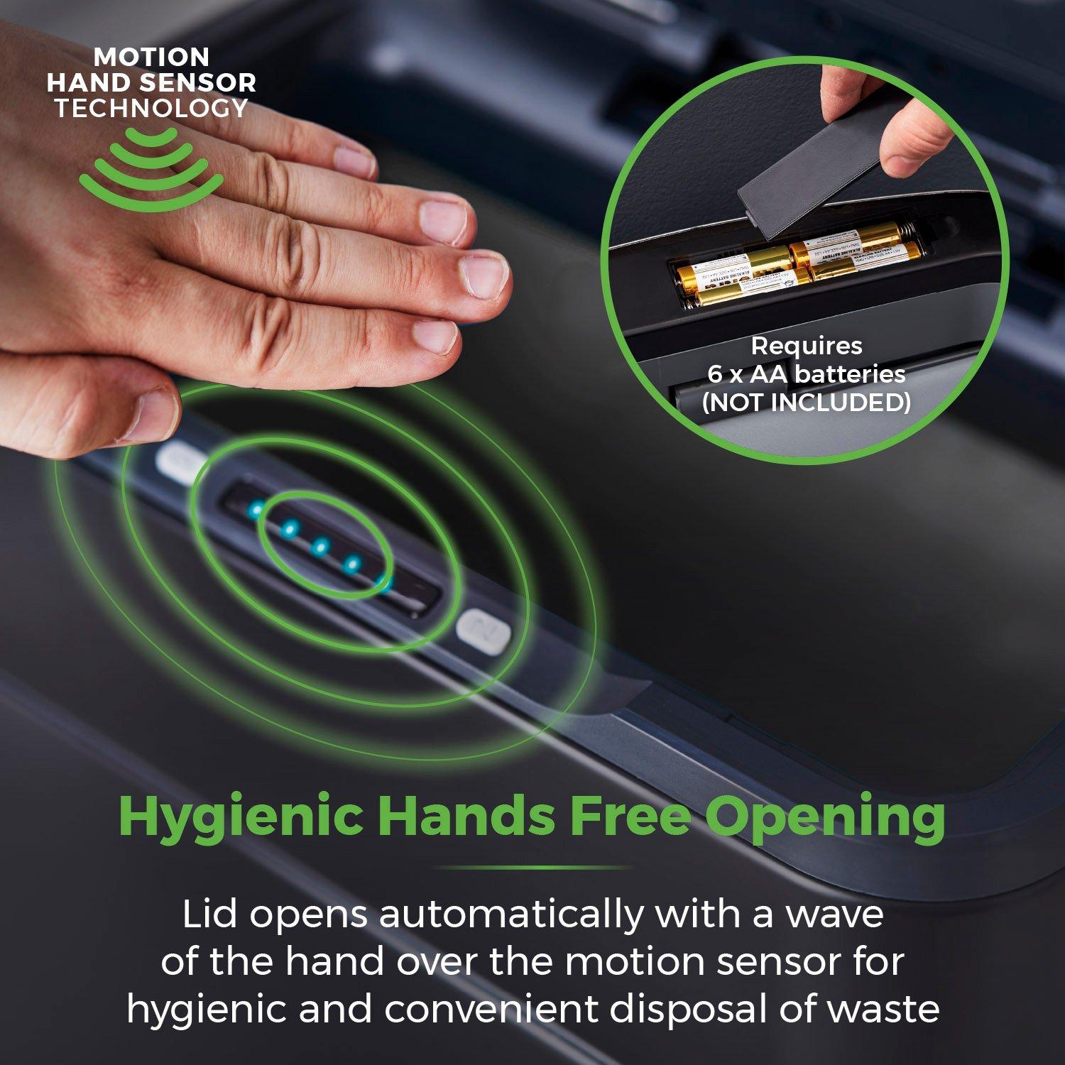 Black - Tower - 65L Ozone Sensor Bin Black - 5