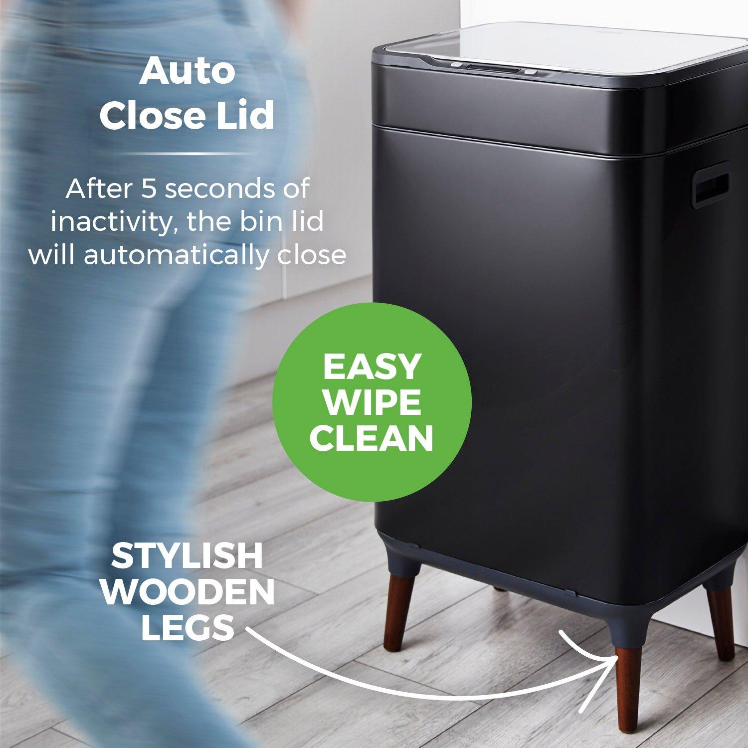 Black - Tower - 65L Ozone Sensor Bin Black - 8